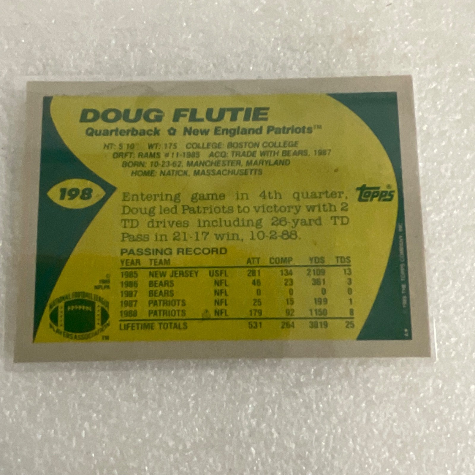 1989 Topps Football 10 Card Lot Flutie Rozier Redskins Chargers - Image 13