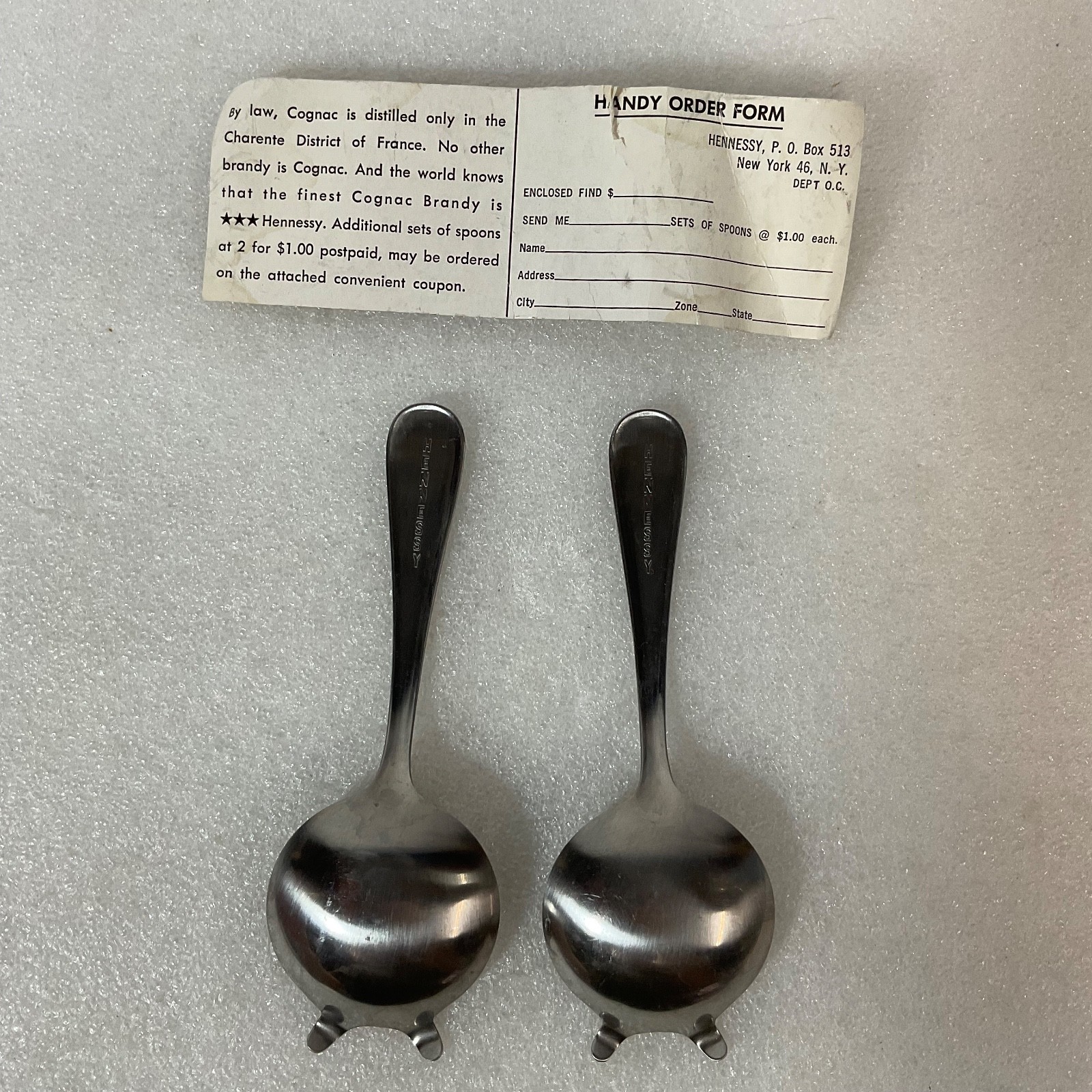 Vintage Hennessy Flaming Café Cognac Spoons Set of 2 with Original Instructions - Image 2