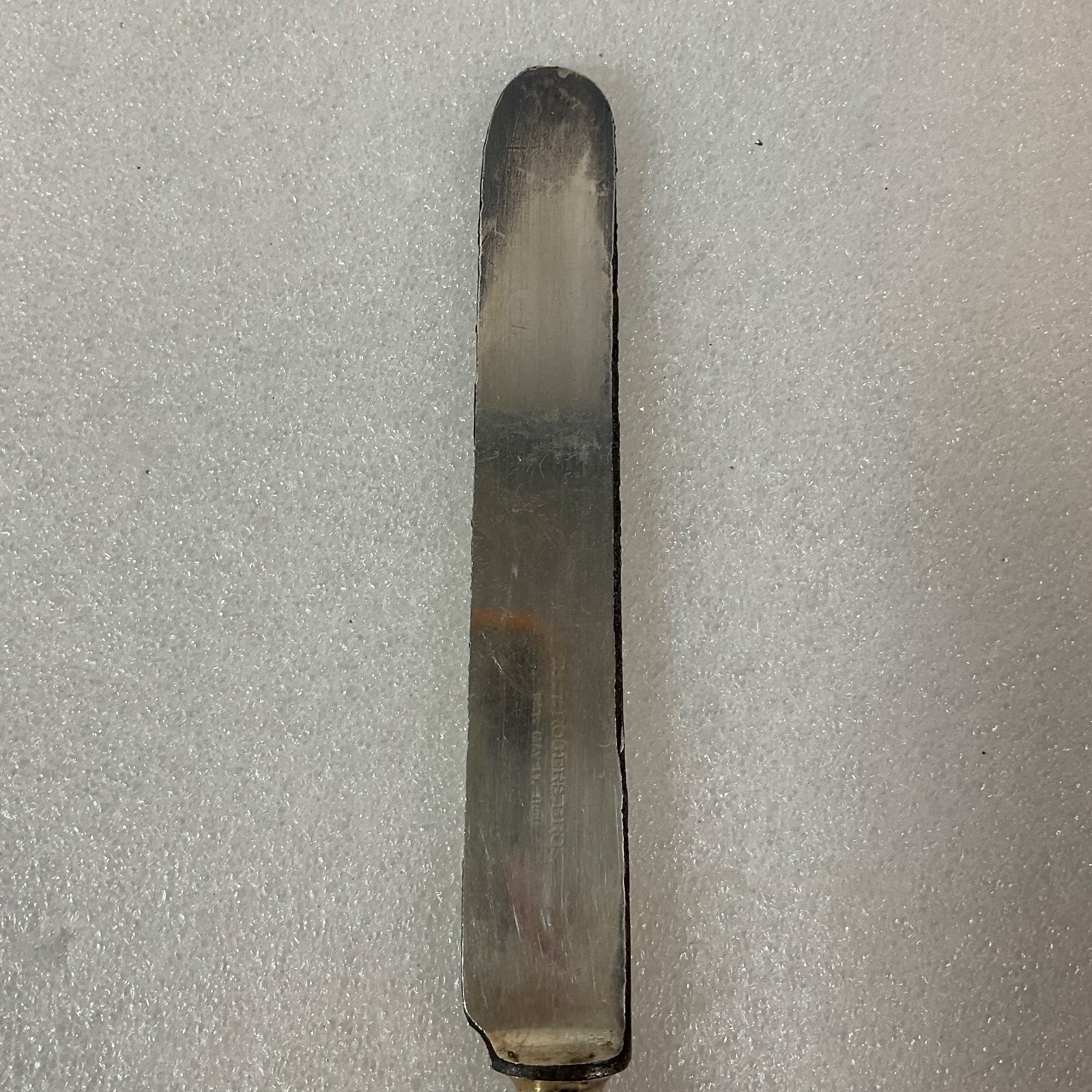 1847 Rogers Bros Silverplate Knife Pat May 17 1881 Embossed Floral Handle - Image 4