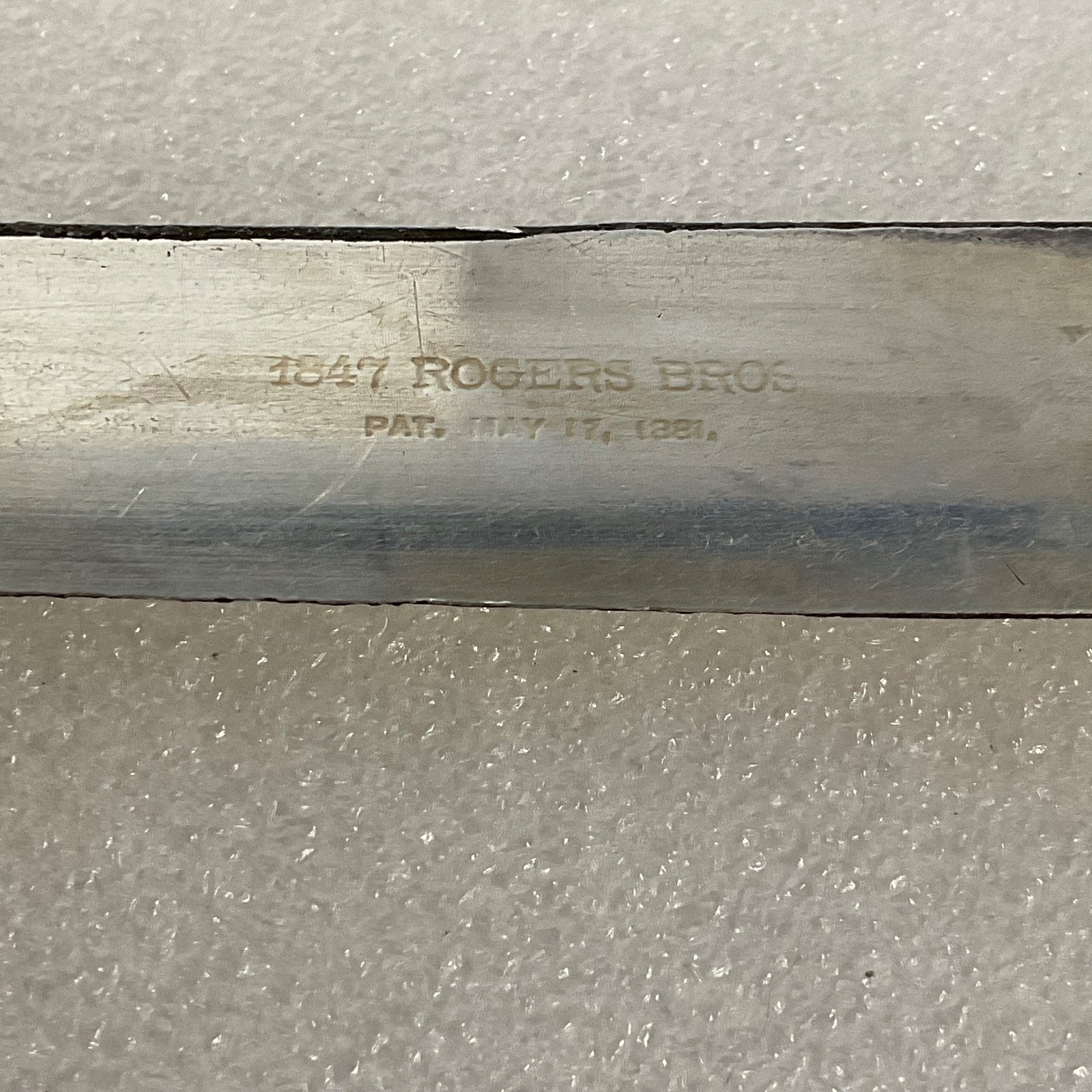 1847 Rogers Bros Silverplate Knife Pat May 17 1881 Embossed Floral Handle - Image 9