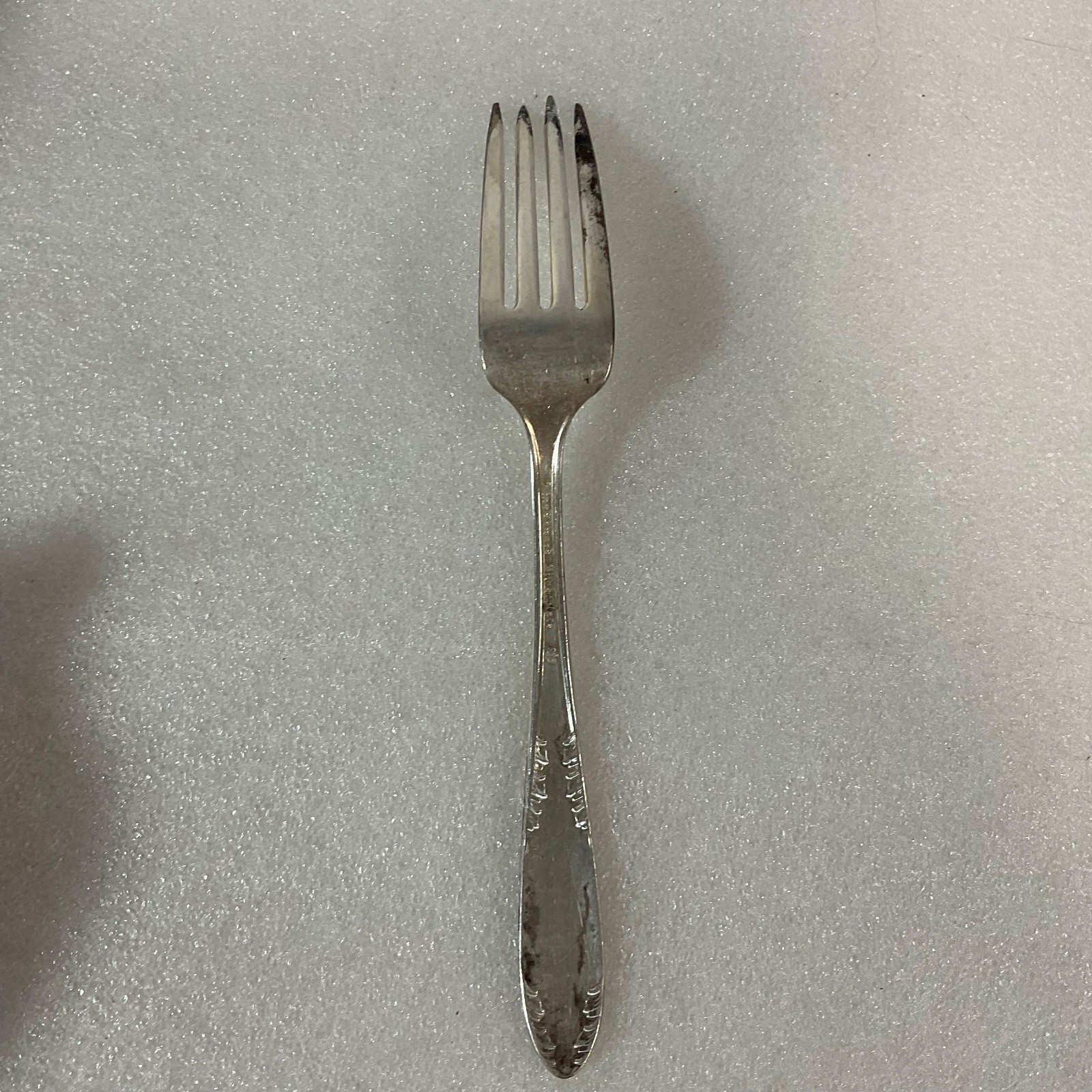 Vintage King Edward Silverplate Fork 7.5in Ornate Floral Scroll Pattern Flatware - Image 2