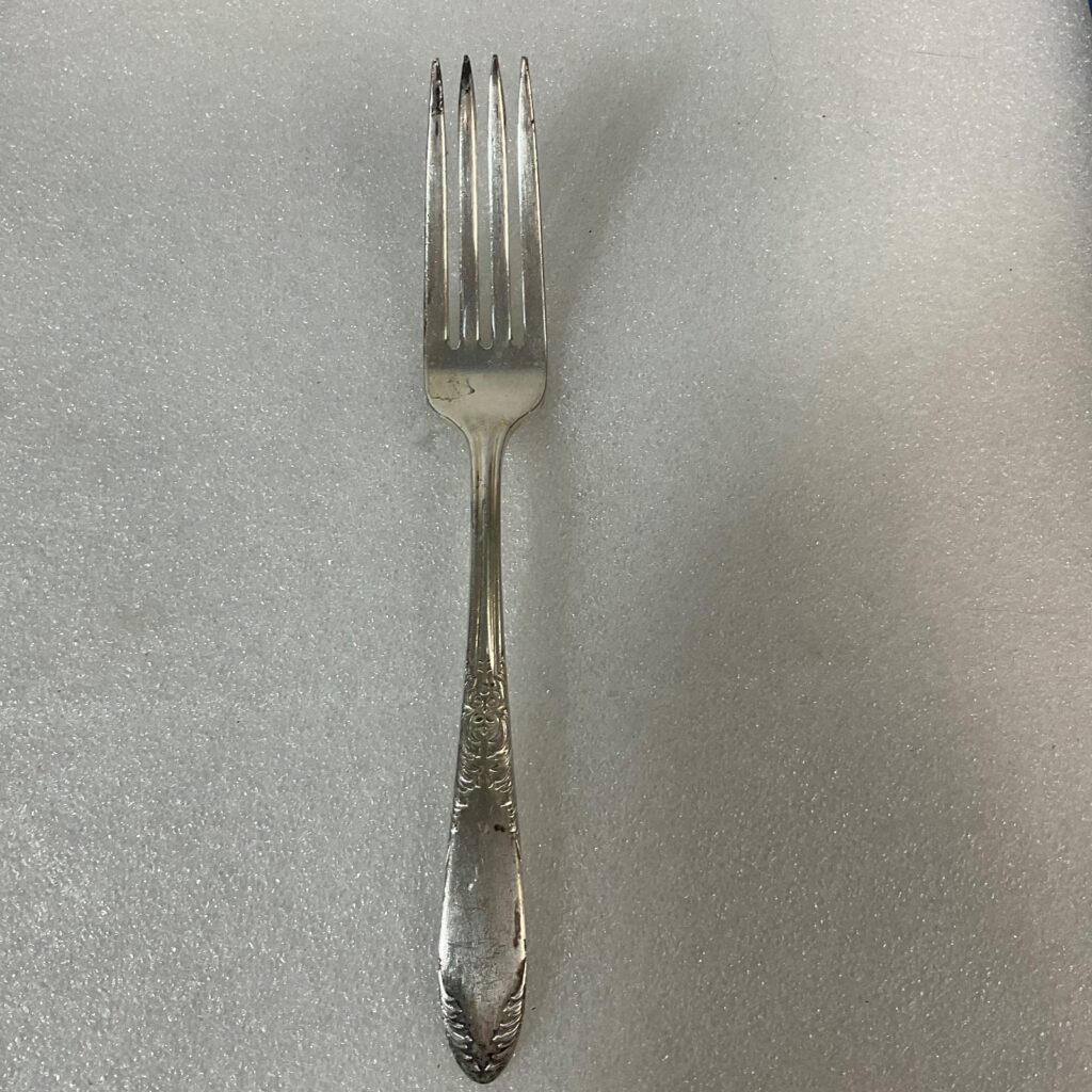Vintage King Edward Silverplate Fork 7.5in Ornate Floral Scroll Pattern Flatware - Image 1