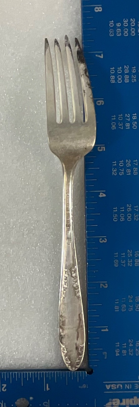 Vintage King Edward Silverplate Fork 7.5in Ornate Floral Scroll Pattern Flatware - Image 9