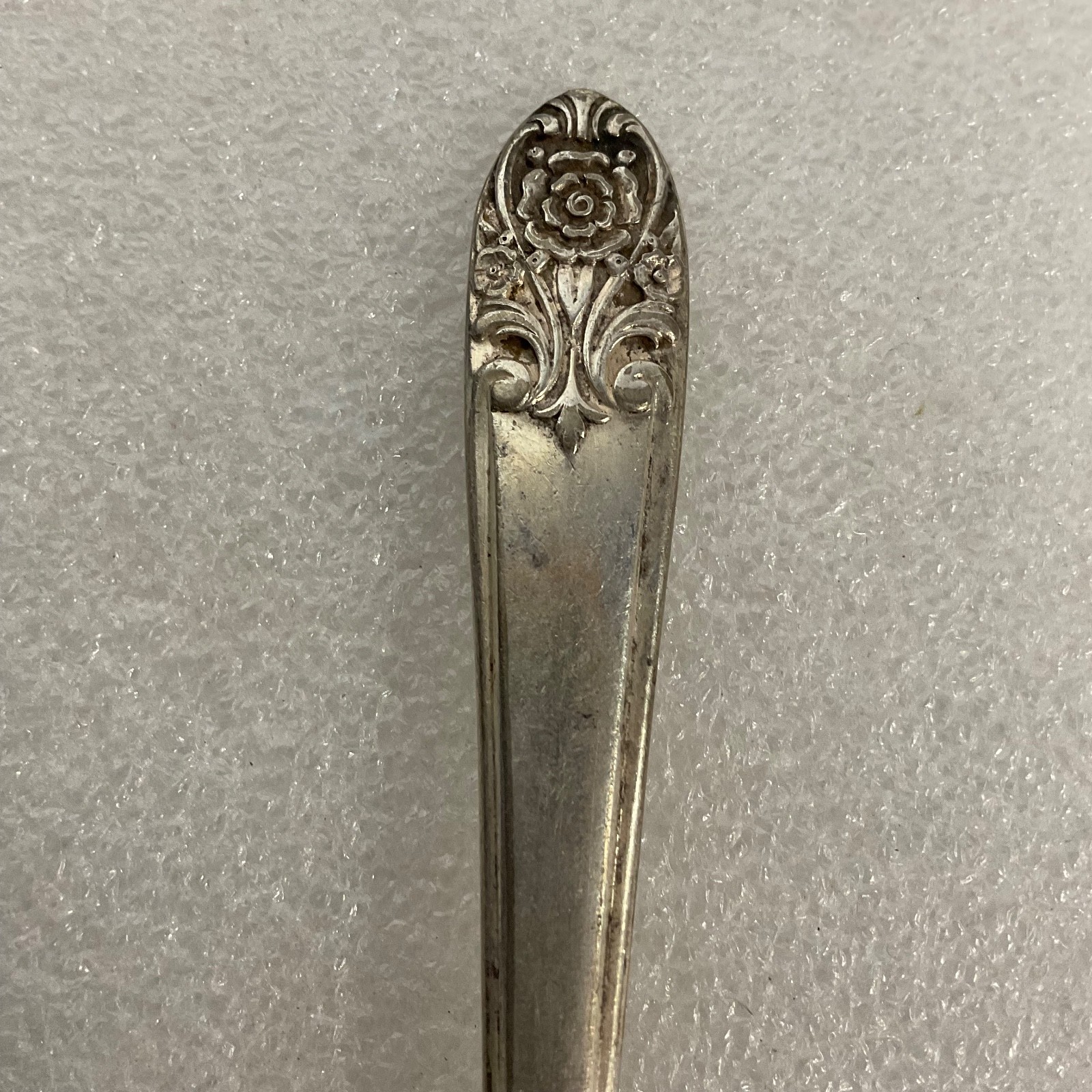 Vintage Melody Silverplate Dinner Fork 7in Floral Scroll Pattern Flatware - Image 3