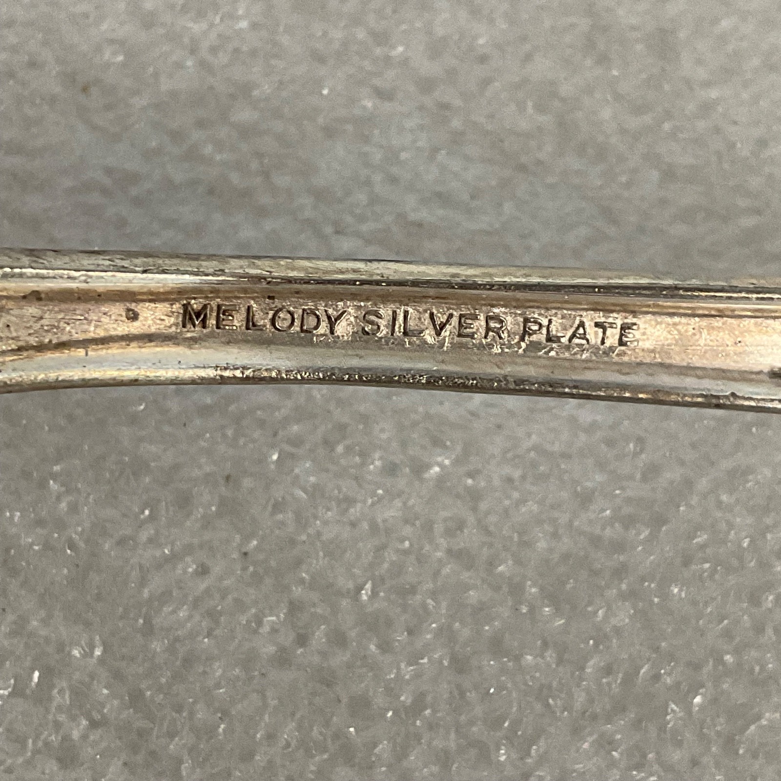 Vintage Melody Silverplate Dinner Fork 7in Floral Scroll Pattern Flatware - Image 8