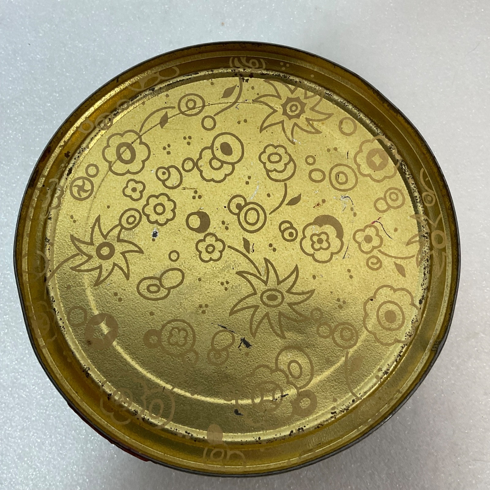 Vintage Rawleigh’s La Jaynees Poudre Toilette Tin 4.75in Butterfly Floral Design - Image 7
