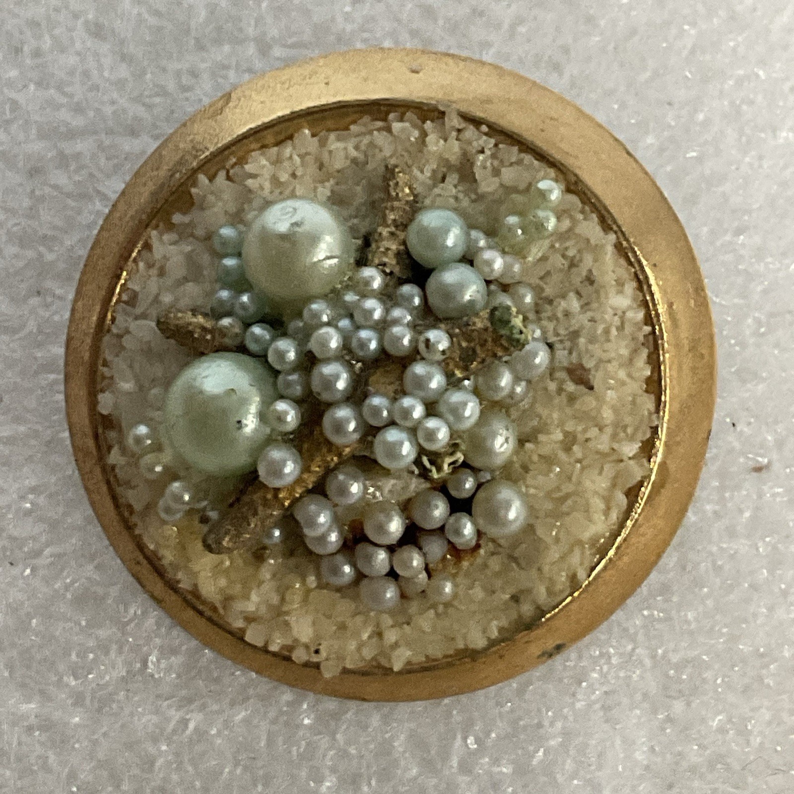 Vintage Starfish Pearl Sand Beach Scene Clip-On Earrings – Missing Broken Pieces - Image 5