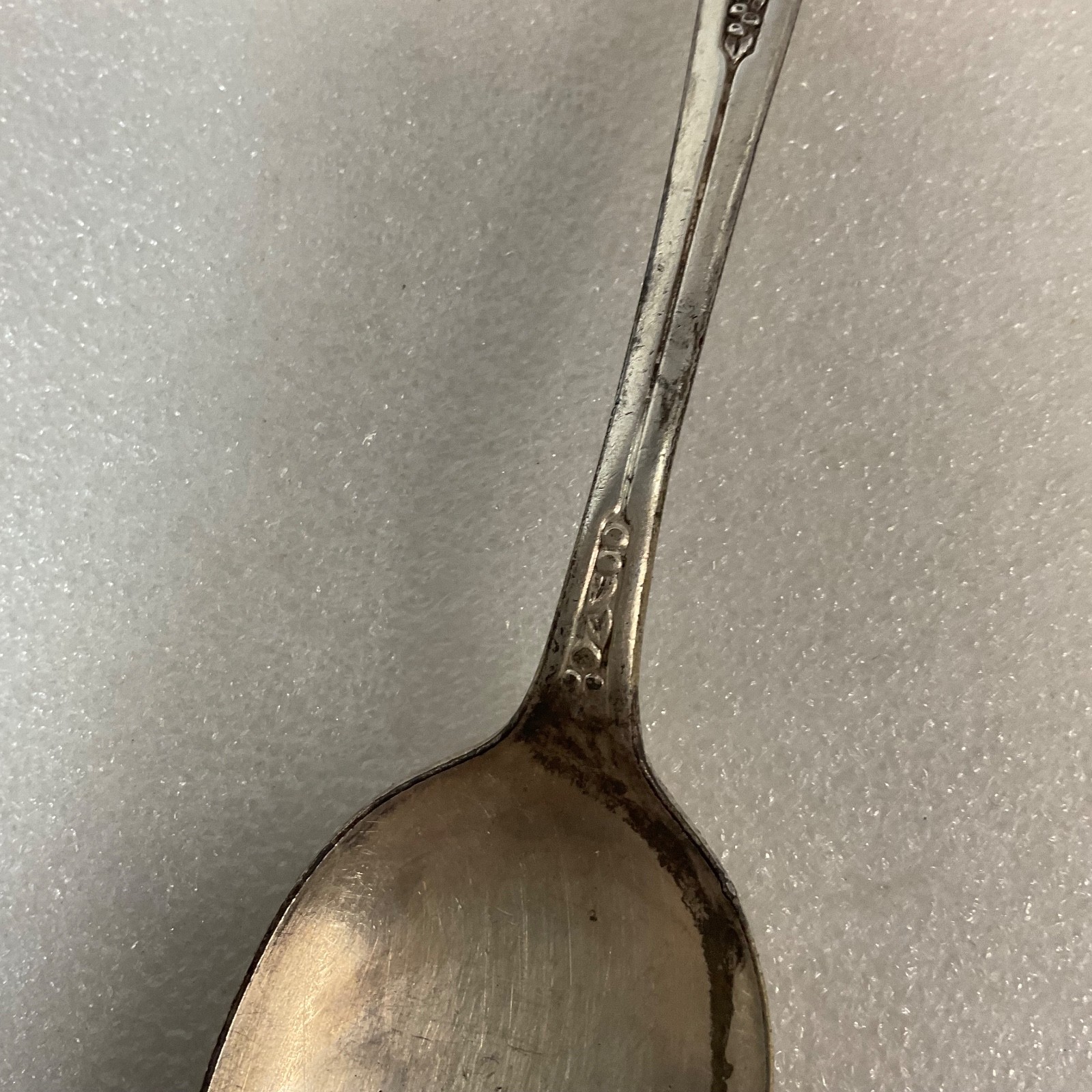 Vintage Wm Rogers Mfg Co Silverplate Spoon 6in Floral Pattern Antique Flatware - Image 4