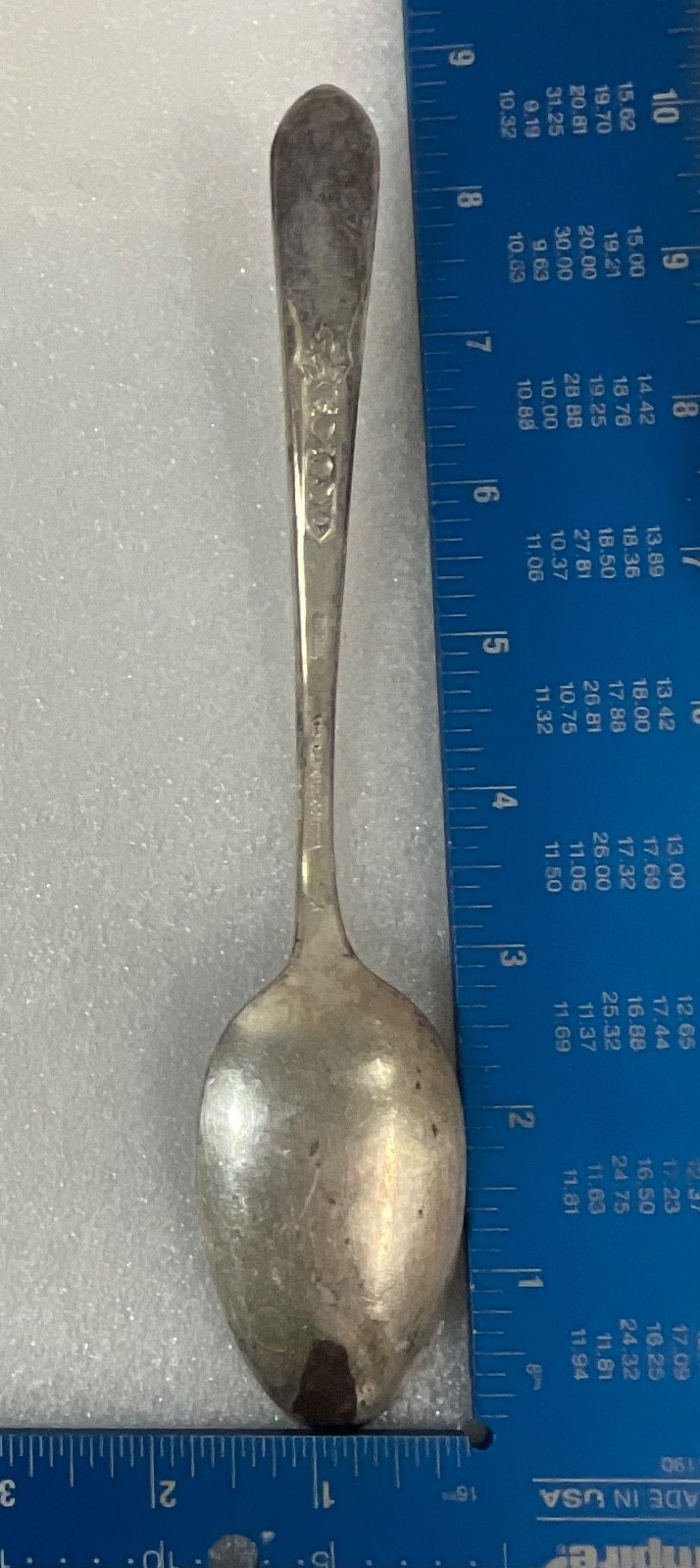 Vintage Wm Rogers Mfg Co Silverplate Spoon 6in Floral Pattern Antique Flatware - Image 10