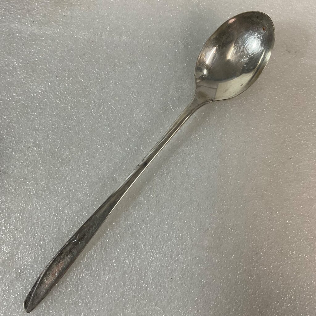 Vintage Supreme Silverplate Serving Spoon 6in Simple Modern Handle Design - Image 1