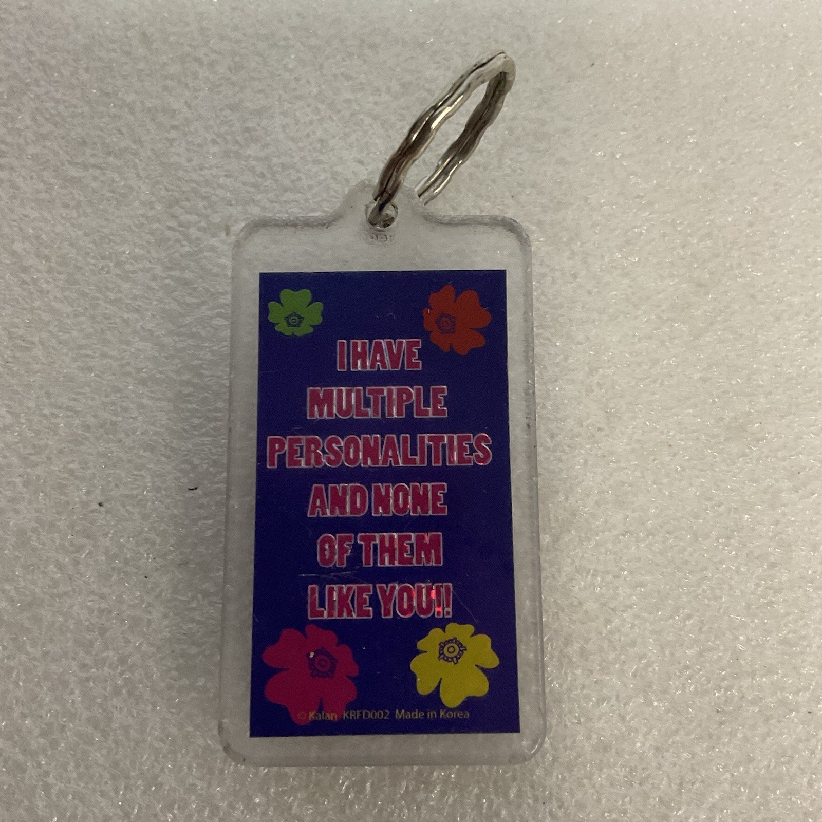 Vintage Kalan Keychain Multiple Personalities Humor Quote Made in Korea 1990s - Image 3