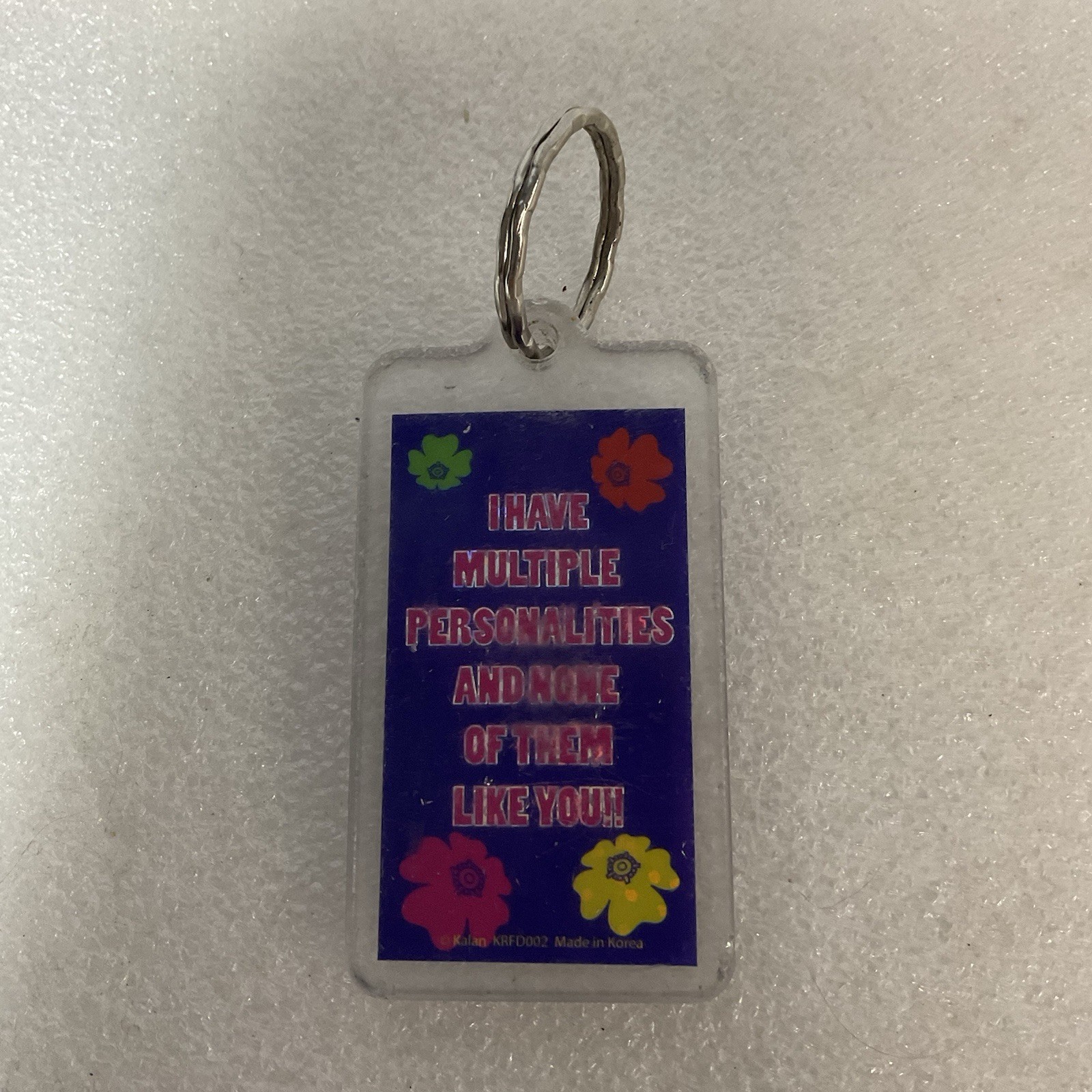 Vintage Kalan Keychain Multiple Personalities Humor Quote Made in Korea 1990s - Image 2
