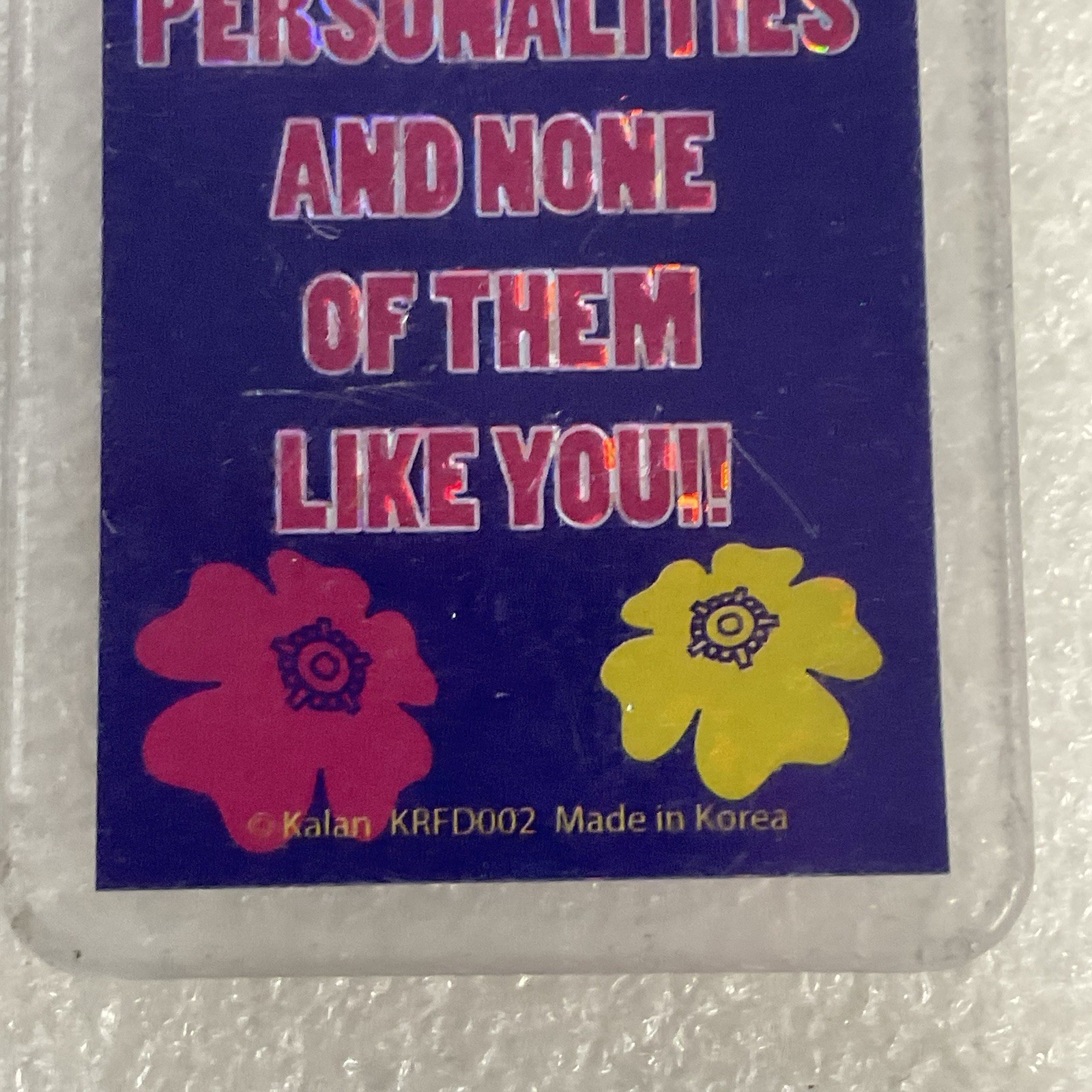 Vintage Kalan Keychain Multiple Personalities Humor Quote Made in Korea 1990s - Image 7