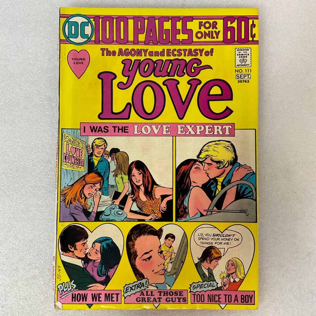 Vintage DC Young Love Comic Book No.111 Sept 1974 100 Pages 60¢ Romance Issue - Image 1
