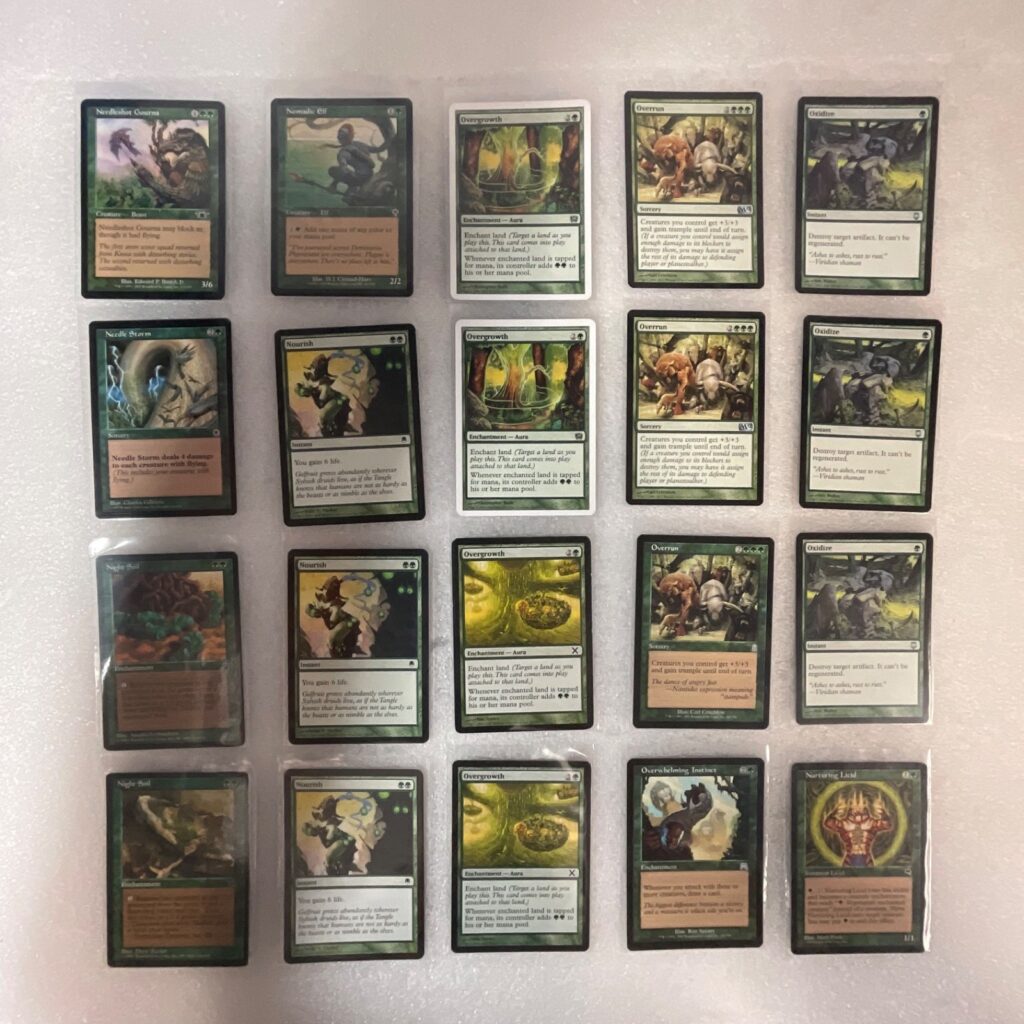 MTG 20 Card Green Lot Overrun Overgrowth Oxidize Mixed Sets - Image 1