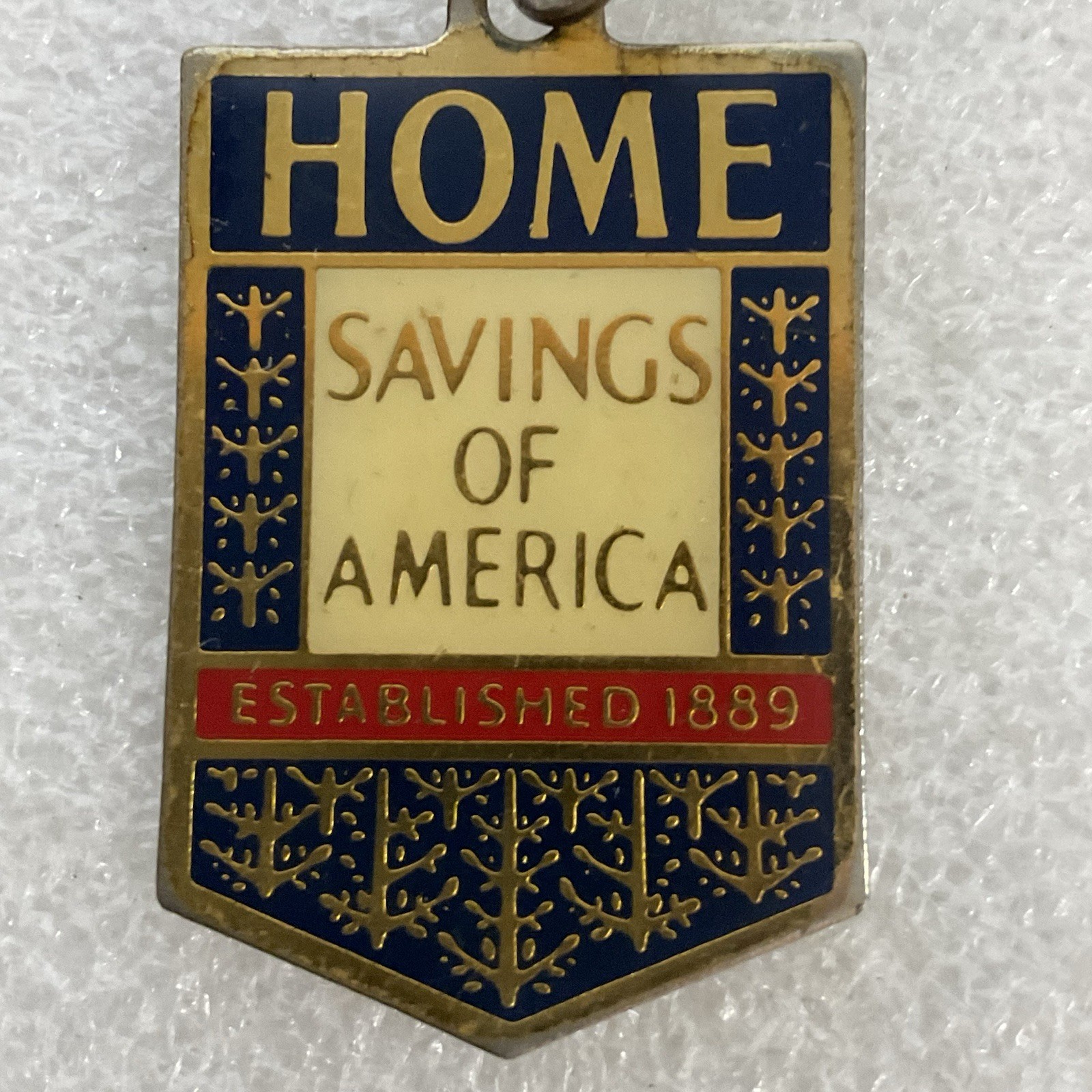 Vintage Home Savings of America Metal Keychain Bank Promo Taiwan 1889 Logo - Image 4