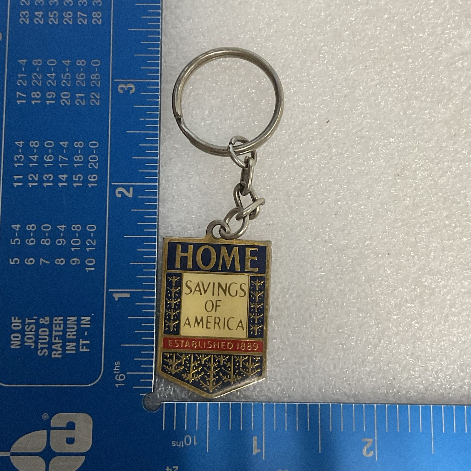 Vintage Home Savings of America Metal Keychain Bank Promo Taiwan 1889 Logo - Image 5