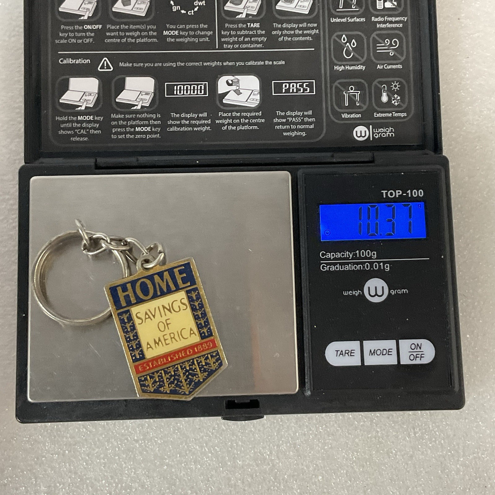 Vintage Home Savings of America Metal Keychain Bank Promo Taiwan 1889 Logo - Image 6