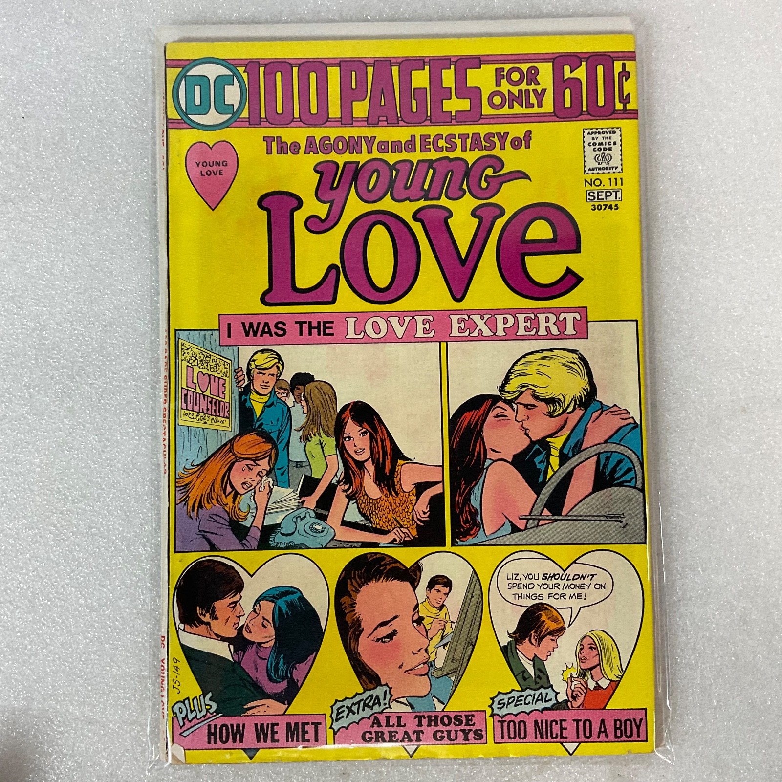 Vintage DC Young Love Comic Book No.111 Sept 1974 100 Pages 60¢ Romance Issue - Image 23