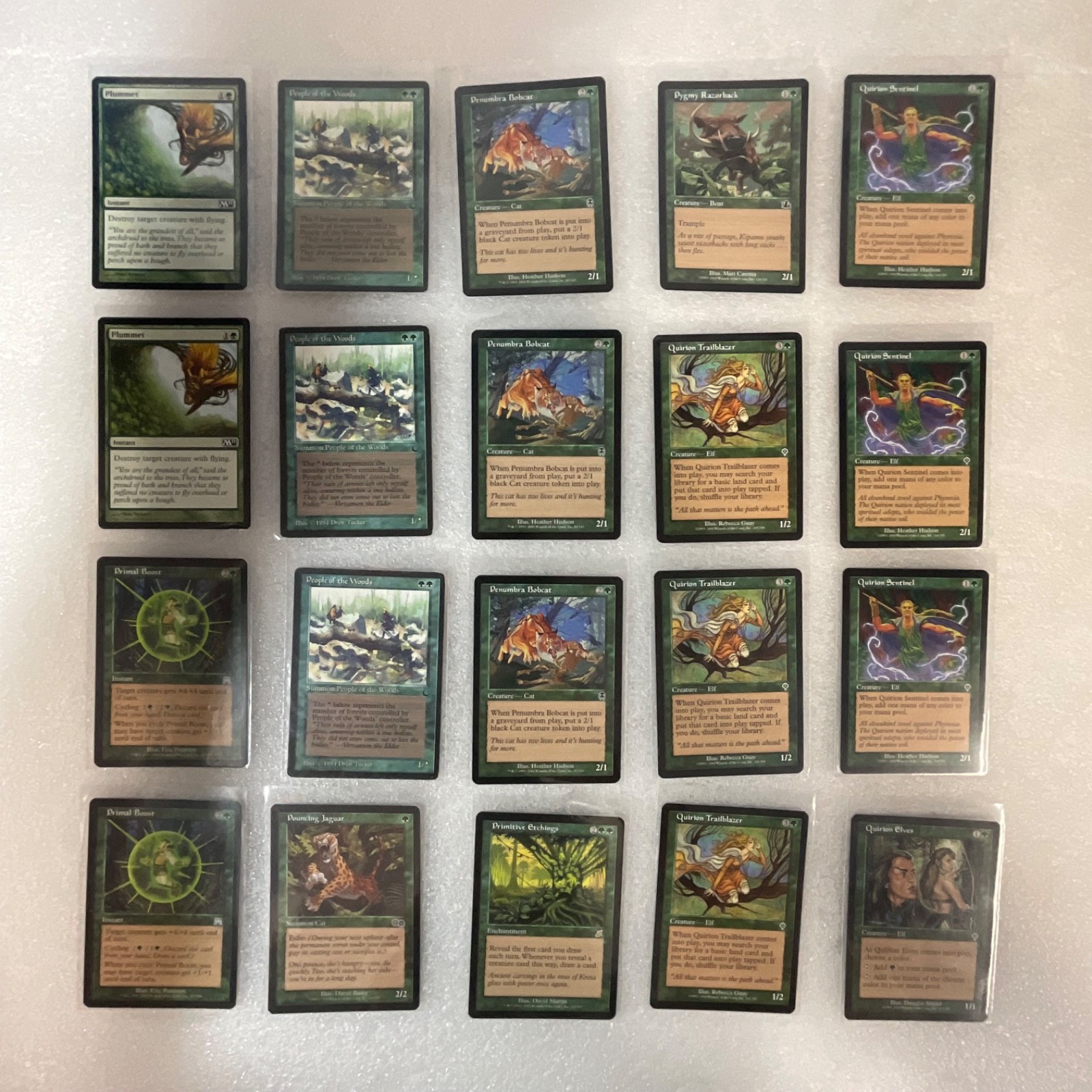 Title MTG 20 Card Green Lot Mixed Sets Invasion Fifth Dawn Plummet Trailblazer - Image 1