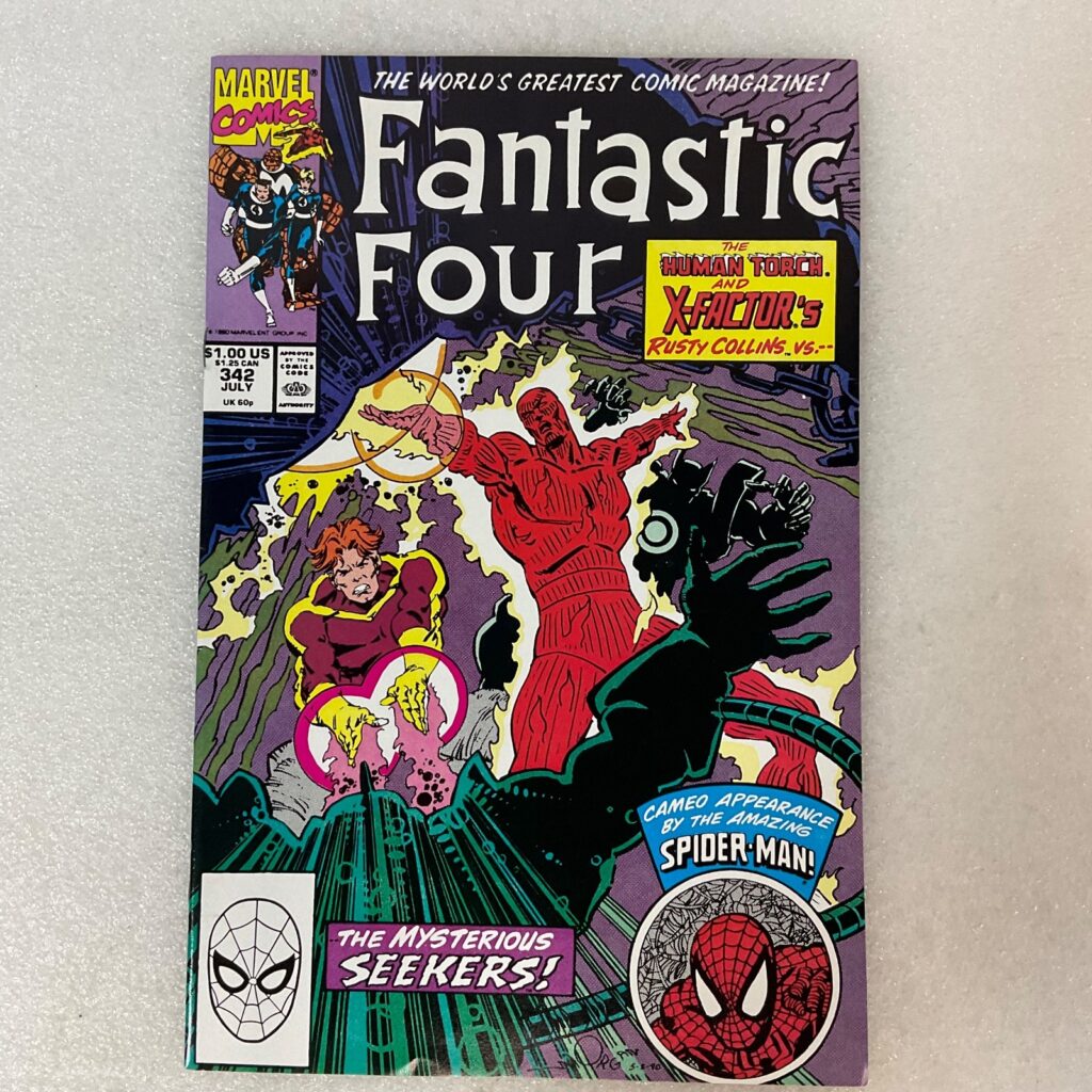 Fantastic Four #342 July 1990 Marvel Comic Human Torch X-Factor Spider-Man Cameo - Image 1