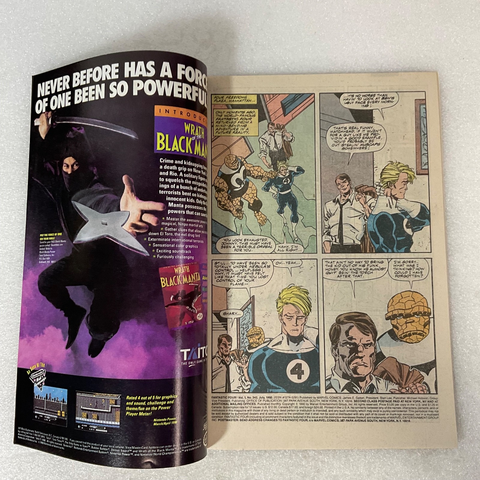 Fantastic Four #342 July 1990 Marvel Comic Human Torch X-Factor Spider-Man Cameo - Image 10