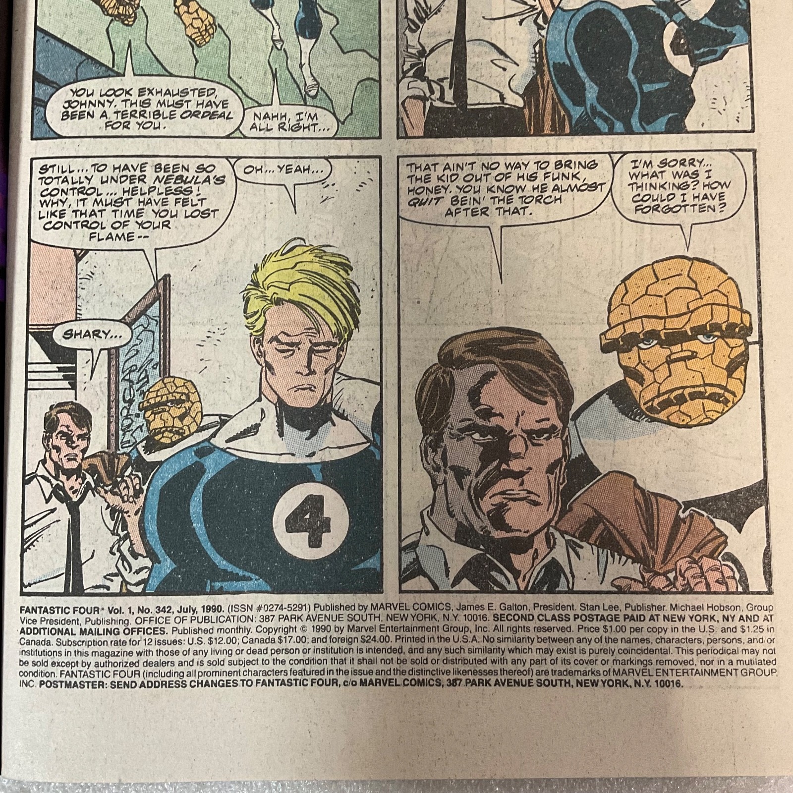 Fantastic Four #342 July 1990 Marvel Comic Human Torch X-Factor Spider-Man Cameo - Image 11