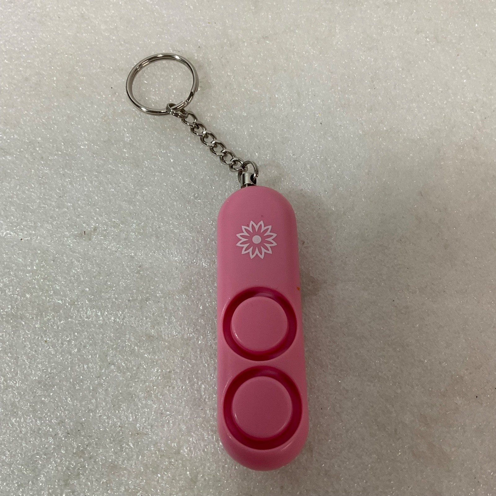 Pink Personal Safety Alarm Keychain 4in with Key Ring and Loud Siren Speaker - Image 1
