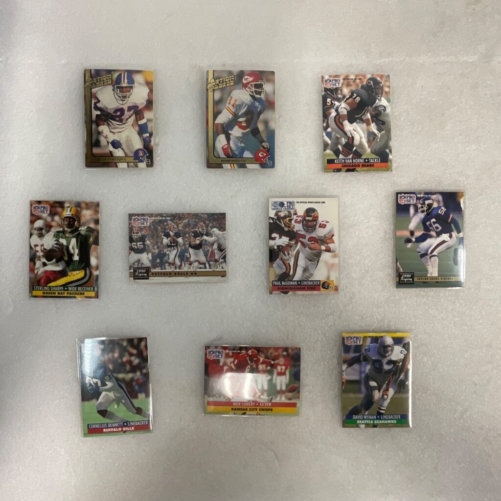 1991 Pro Set Action Packed NFL Football 10 Card Lot Sharpe Atwater Bills - Image 1