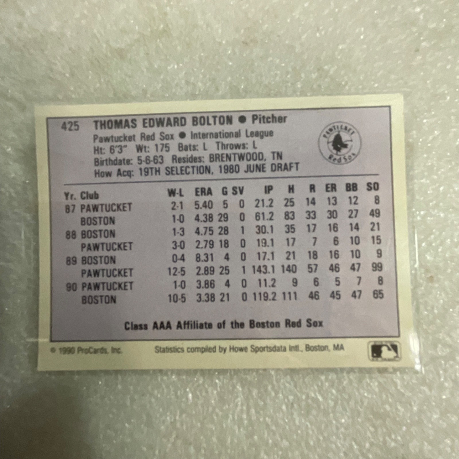 1990 ProCards AAA Baseball 10 Card Lot Bosman Booker Bolton Howard - Image 19