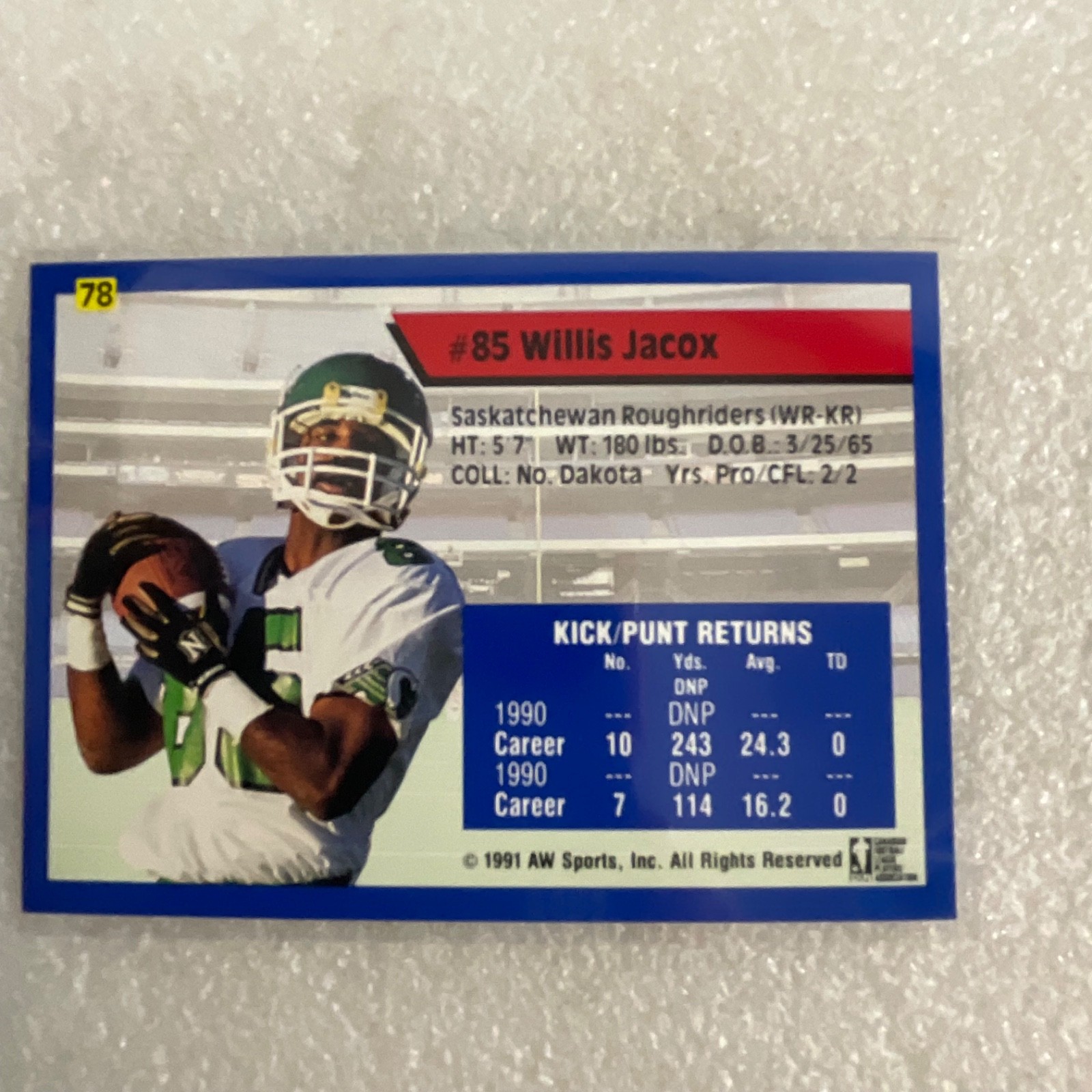 1991 All World CFL Football 10 Card Lot AW Sports Wild Card - Image 21