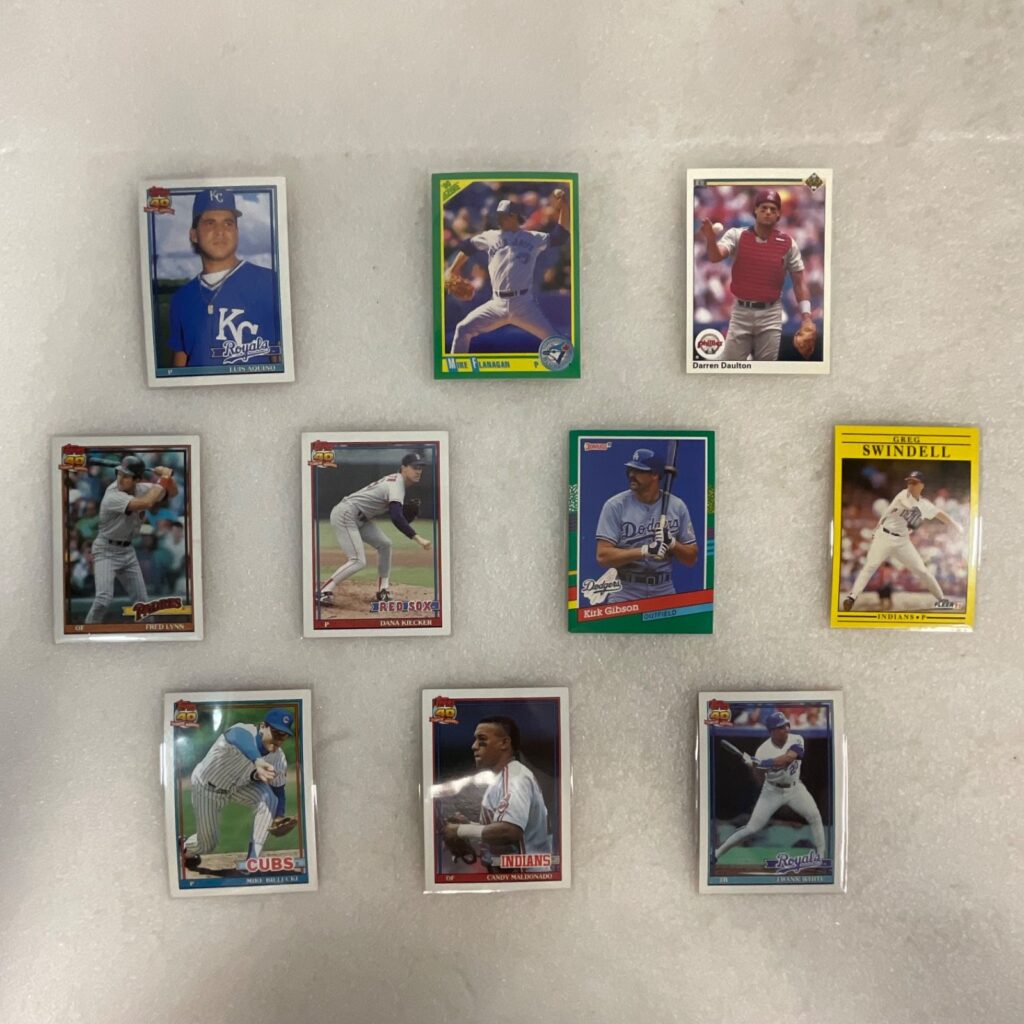 1990-91 MLB Baseball 10 Card Lot Gibson Frank White Topps Donruss Fleer - Image 1