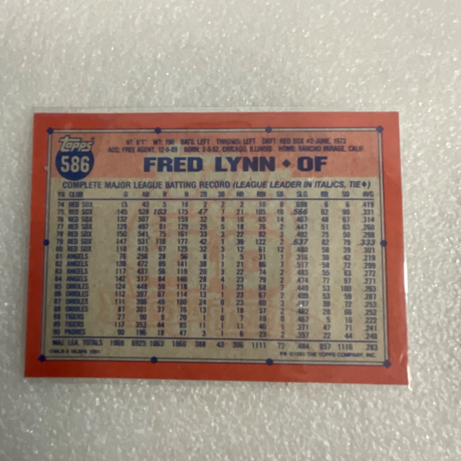 1990-91 MLB Baseball 10 Card Lot Gibson Frank White Topps Donruss Fleer - Image 16