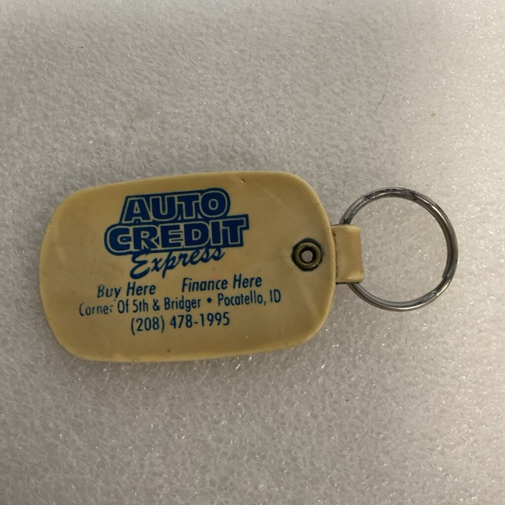 Vintage Auto Credit Express Keychain Pocatello Idaho Car Dealer Promo - Image 1