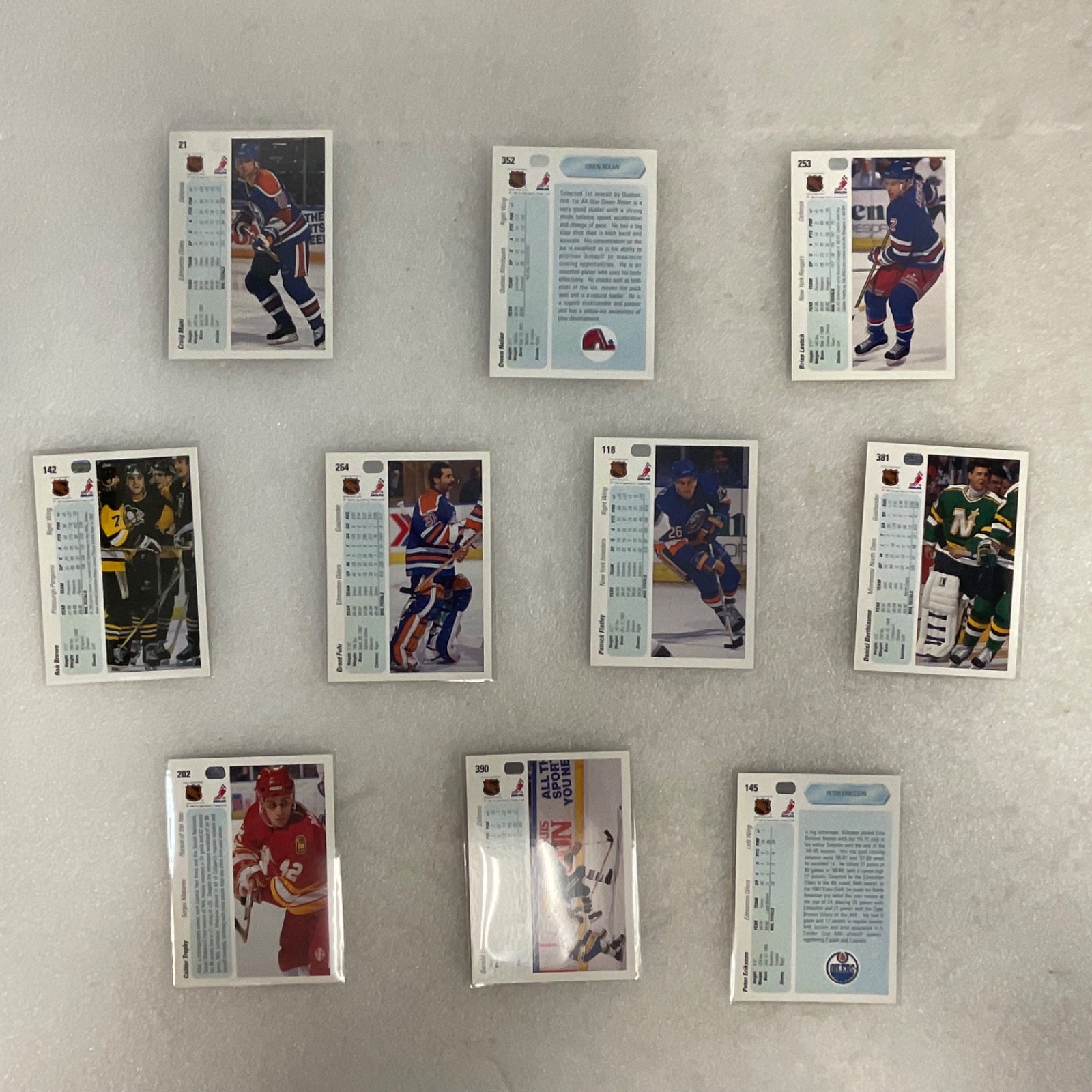 1990 Upper Deck Hockey 10 Card Lot Nolan Leetch Fuhr Makarov - Image 2