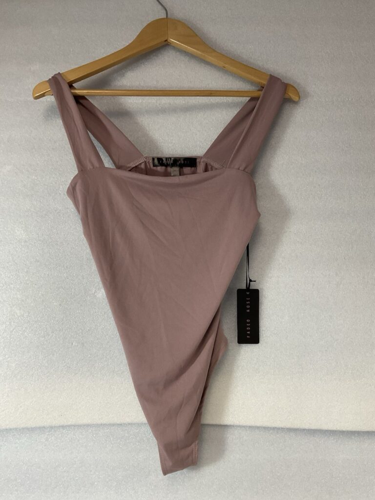 Faded Rose One Piece Bodysuit Sleeveless Top Lavender Size M GnuFashion - Image 1