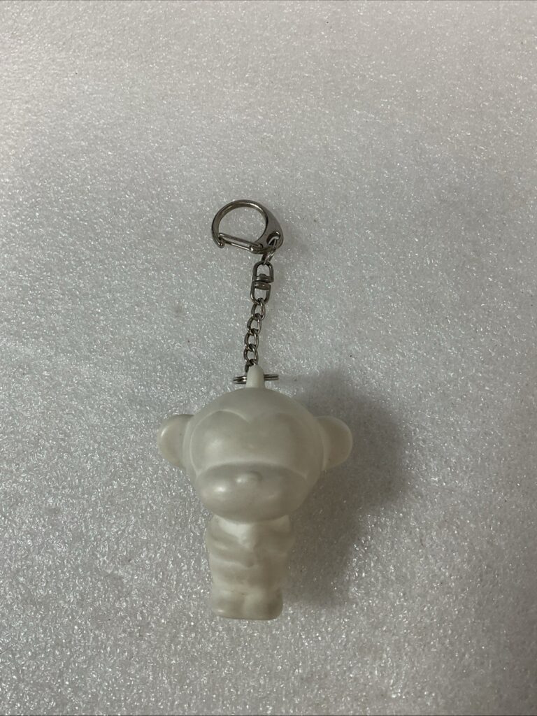 Cute White Monkey Keychain – Plastic Figurine Charm Collectible Bag Accessory - Image 1