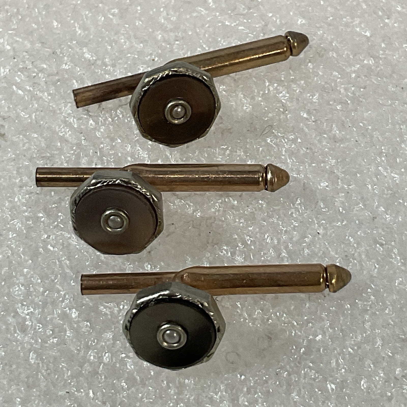 Lot Of 3 Cuff Link Shirt Spring Type Buttons With An Issue With One - Image 1