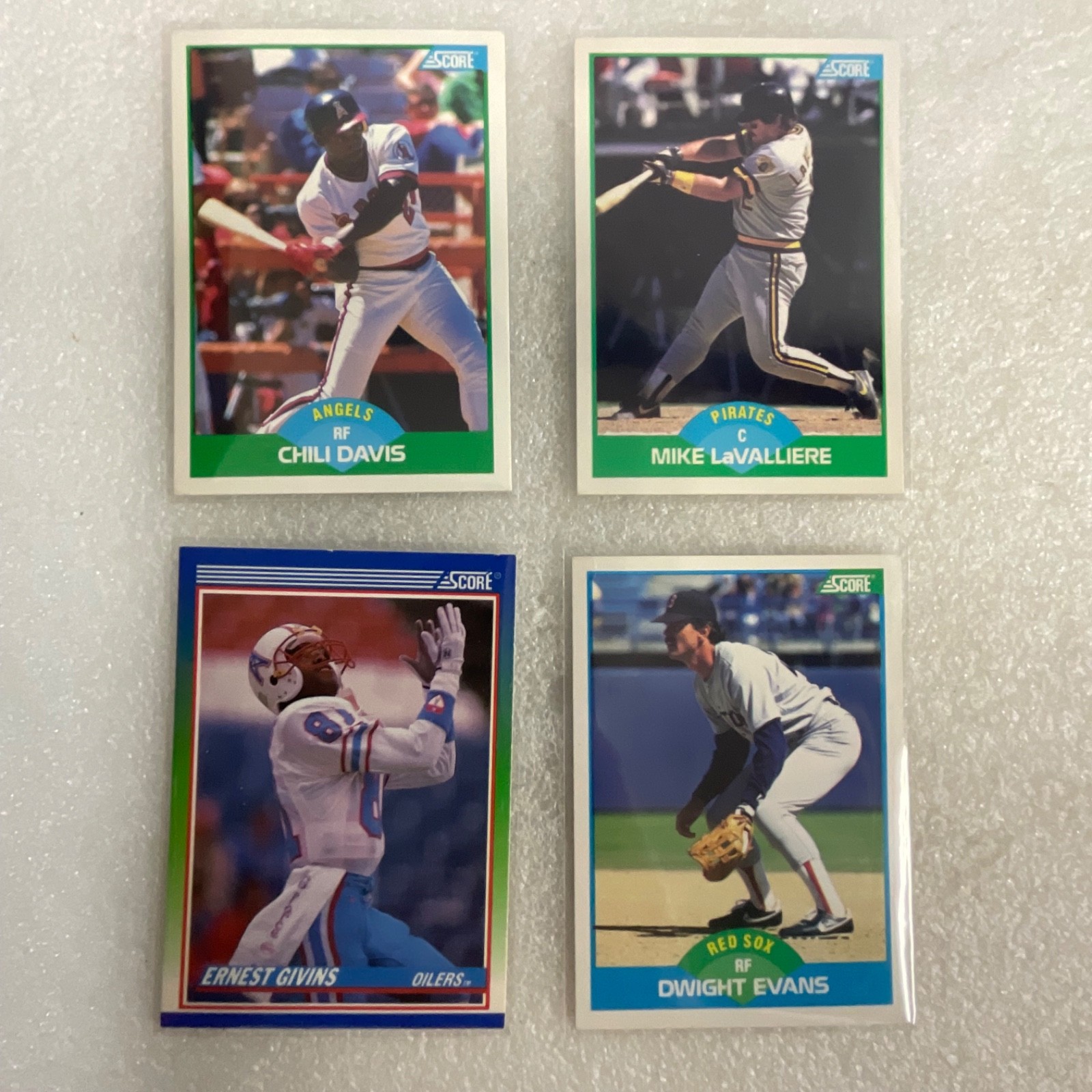 1989-1990 Score MLB NFL Card Lot 40 Schmidt Larkin Singletary - Image 7