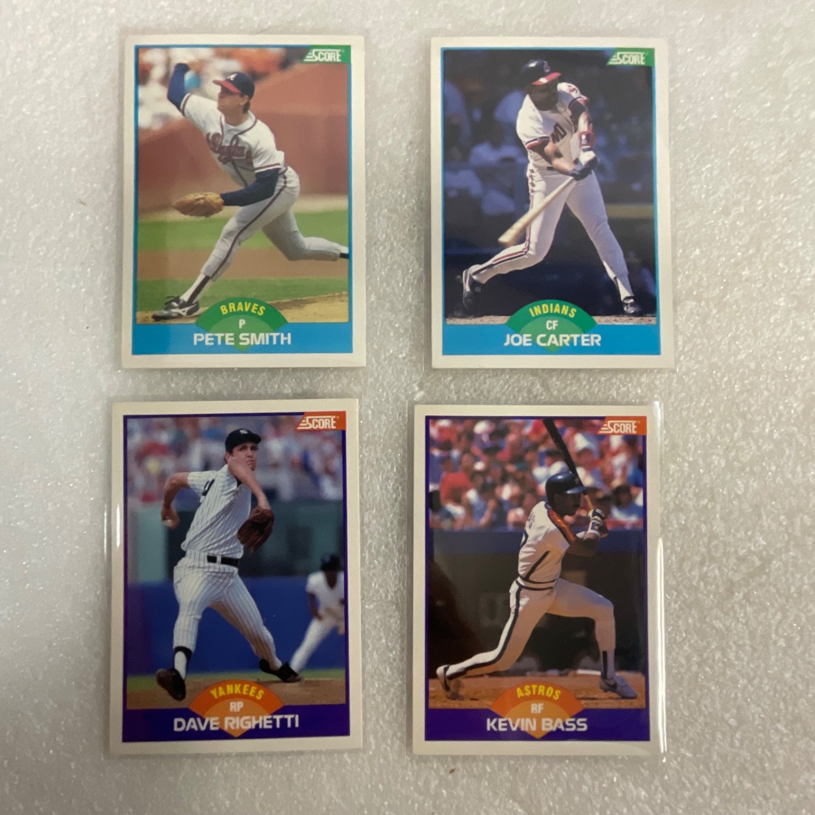 1989-1990 Score MLB NFL Card Lot 40 Schmidt Larkin Singletary - Image 9