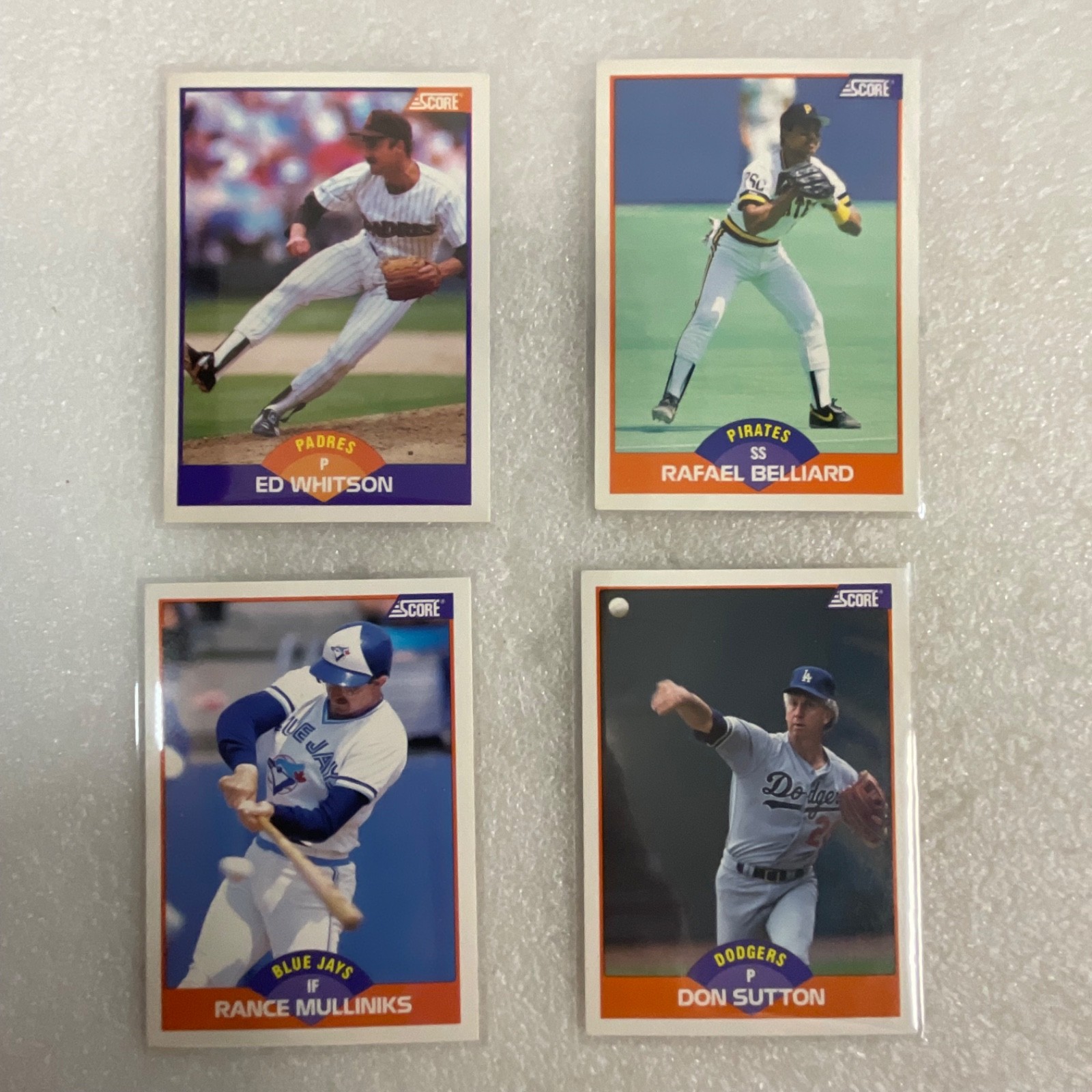 1989-1990 Score MLB NFL Card Lot 40 Schmidt Larkin Singletary - Image 17