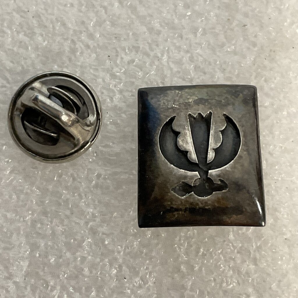 Vintage Silver Toned Southwestern Style Thunderbird Rectangular Metal Pin - Image 1