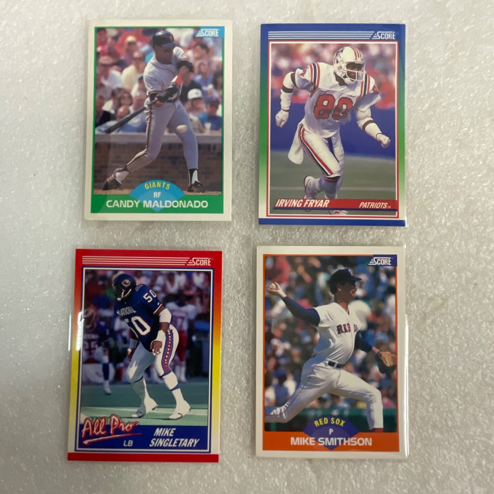 1989-1990 Score MLB NFL Card Lot 40 Schmidt Larkin Singletary - Image 19