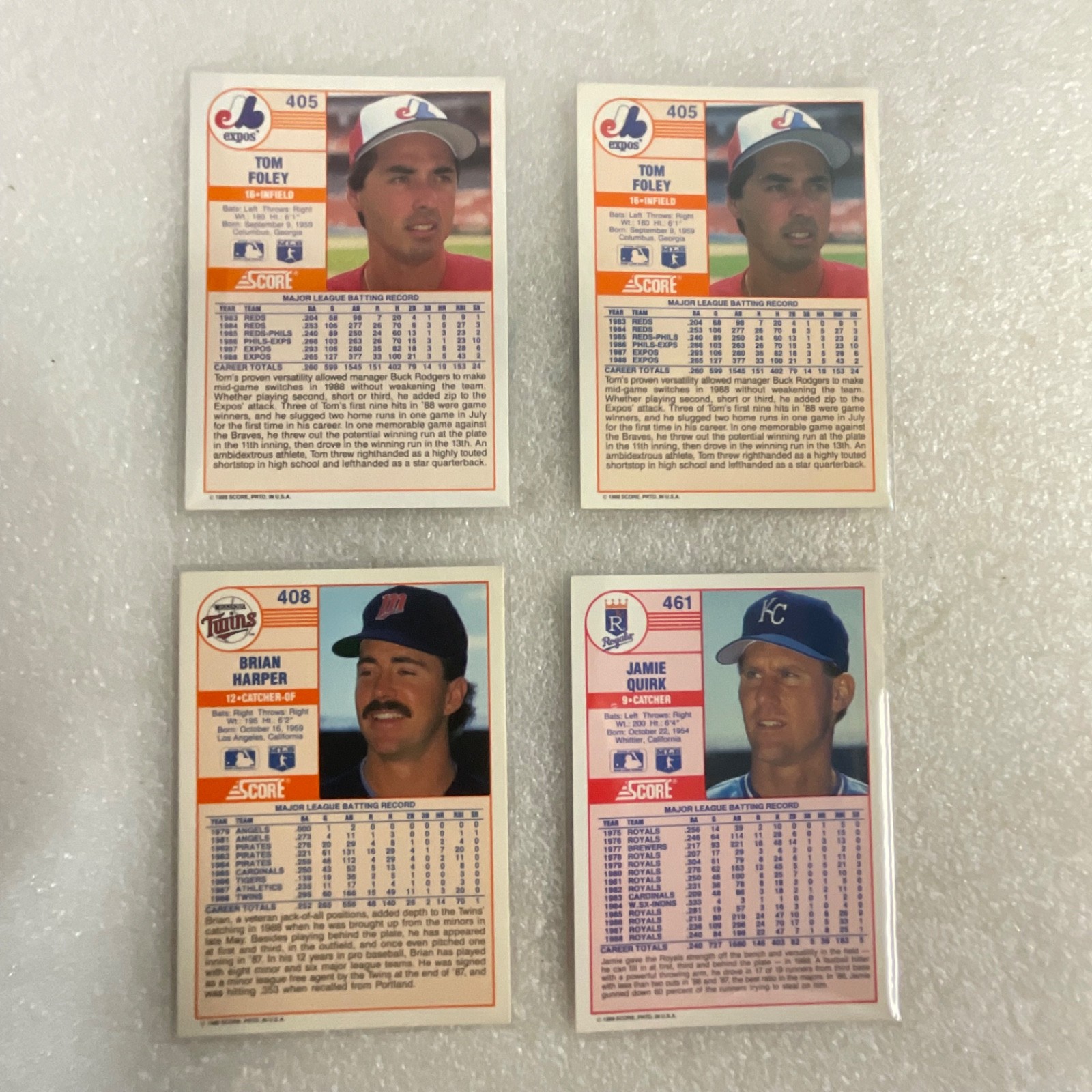 1989-1990 Score MLB NFL Card Lot 40 Schmidt Larkin Singletary - Image 22