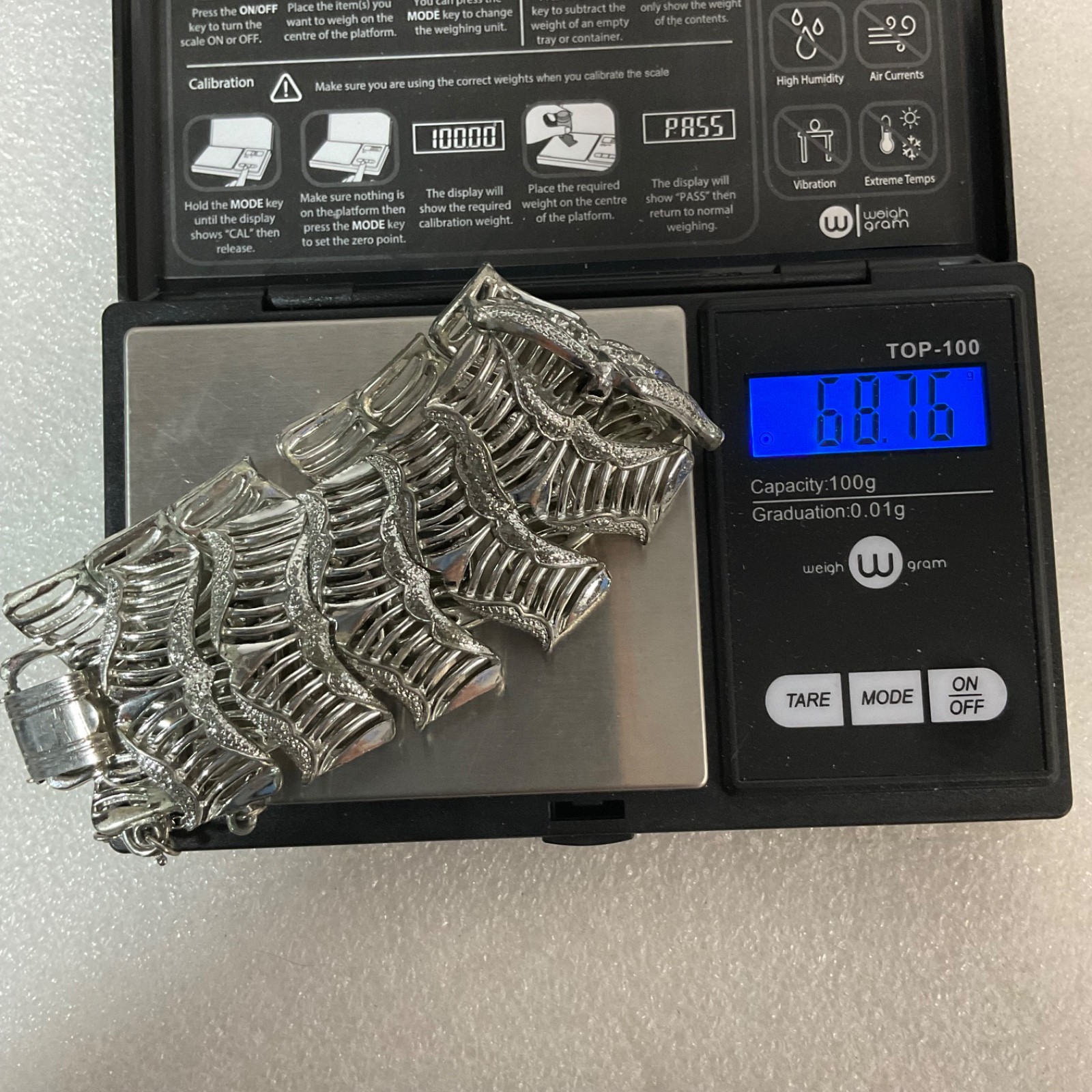 Vintage Coro Pegasus Wide Silver Tone Bracelet 68.7g Retro Statement 7” - Image 5