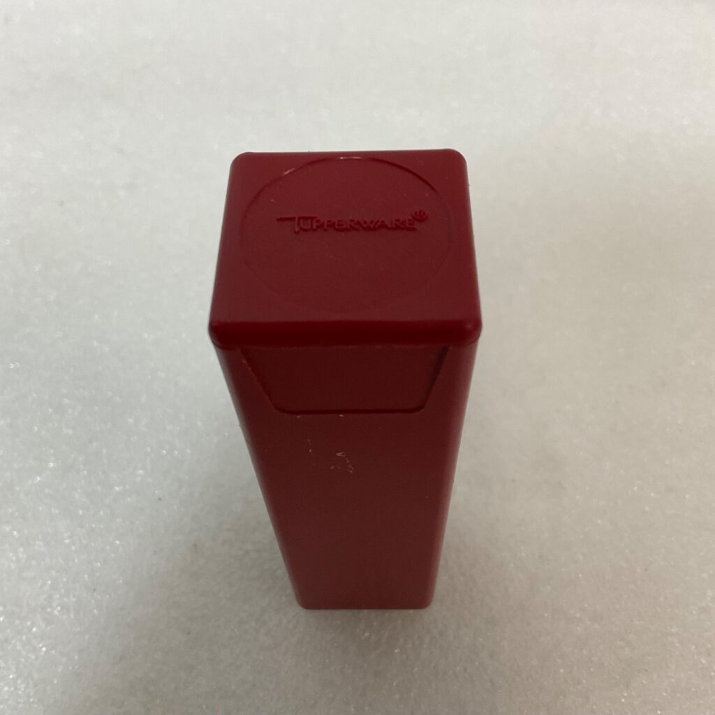 Vintage Tupperware Red Square Utility Container 4in Small Storage Box Made in US - Image 1