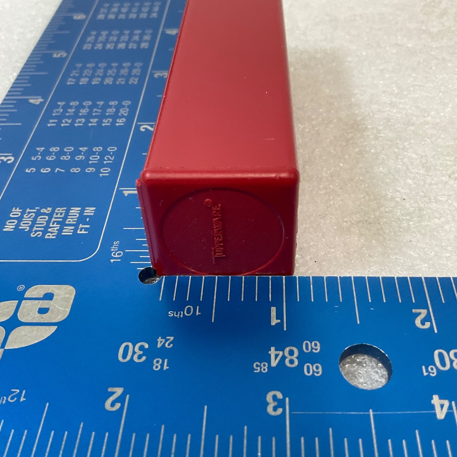 Vintage Tupperware Red Square Utility Container 4in Small Storage Box Made in US - Image 8