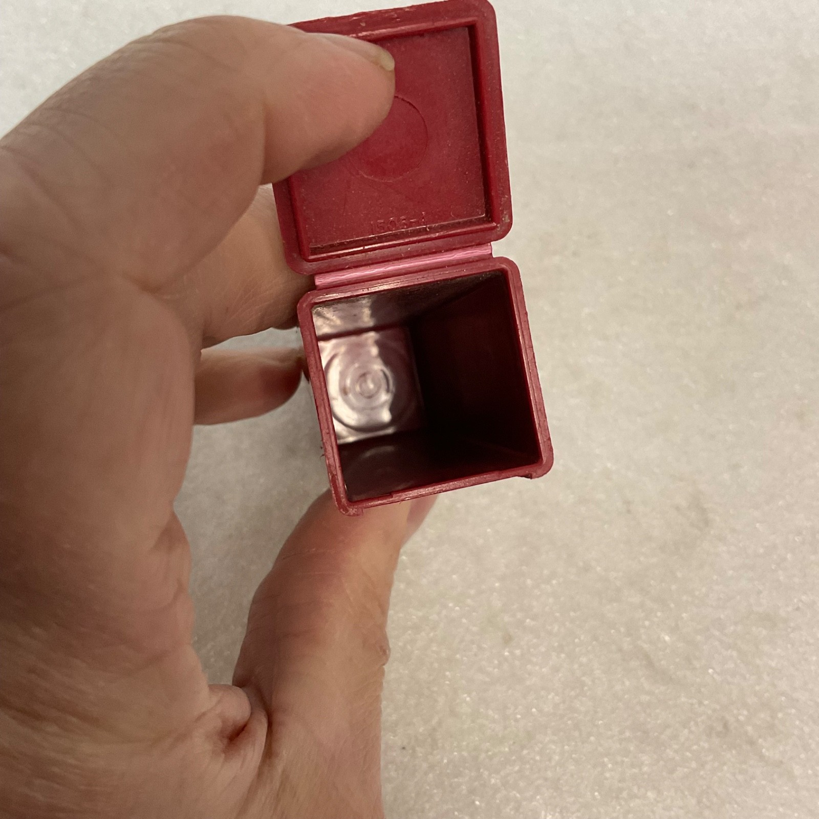 Vintage Tupperware Red Square Utility Container 4in Small Storage Box Made in US - Image 10
