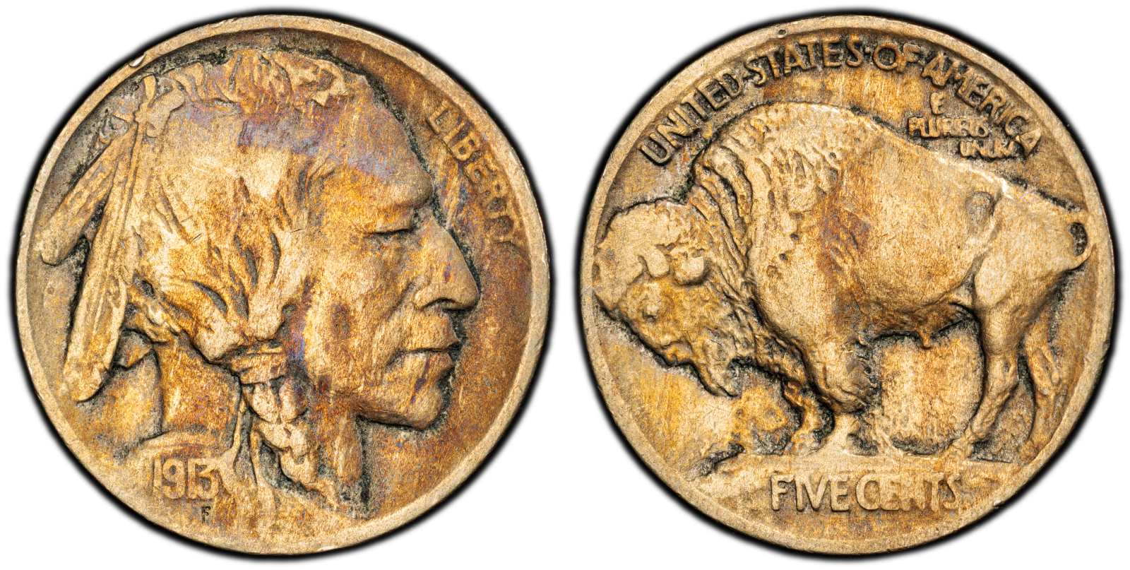 1913 Buffalo Nickel 5C Type 1 PCGS Genuine Cleaned VF Cert#53076136 - Image 4