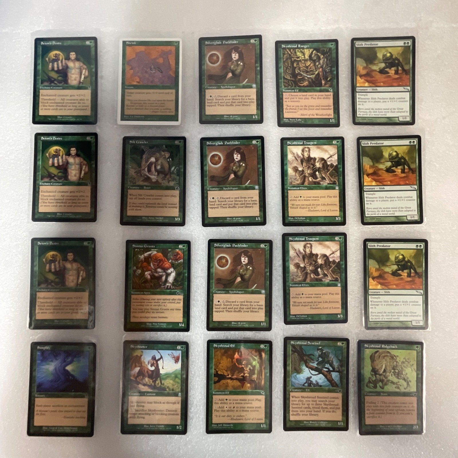 MTG 20 Card Green Lot Mixed Sets Odyssey Tempest Slith Predator - Image 1